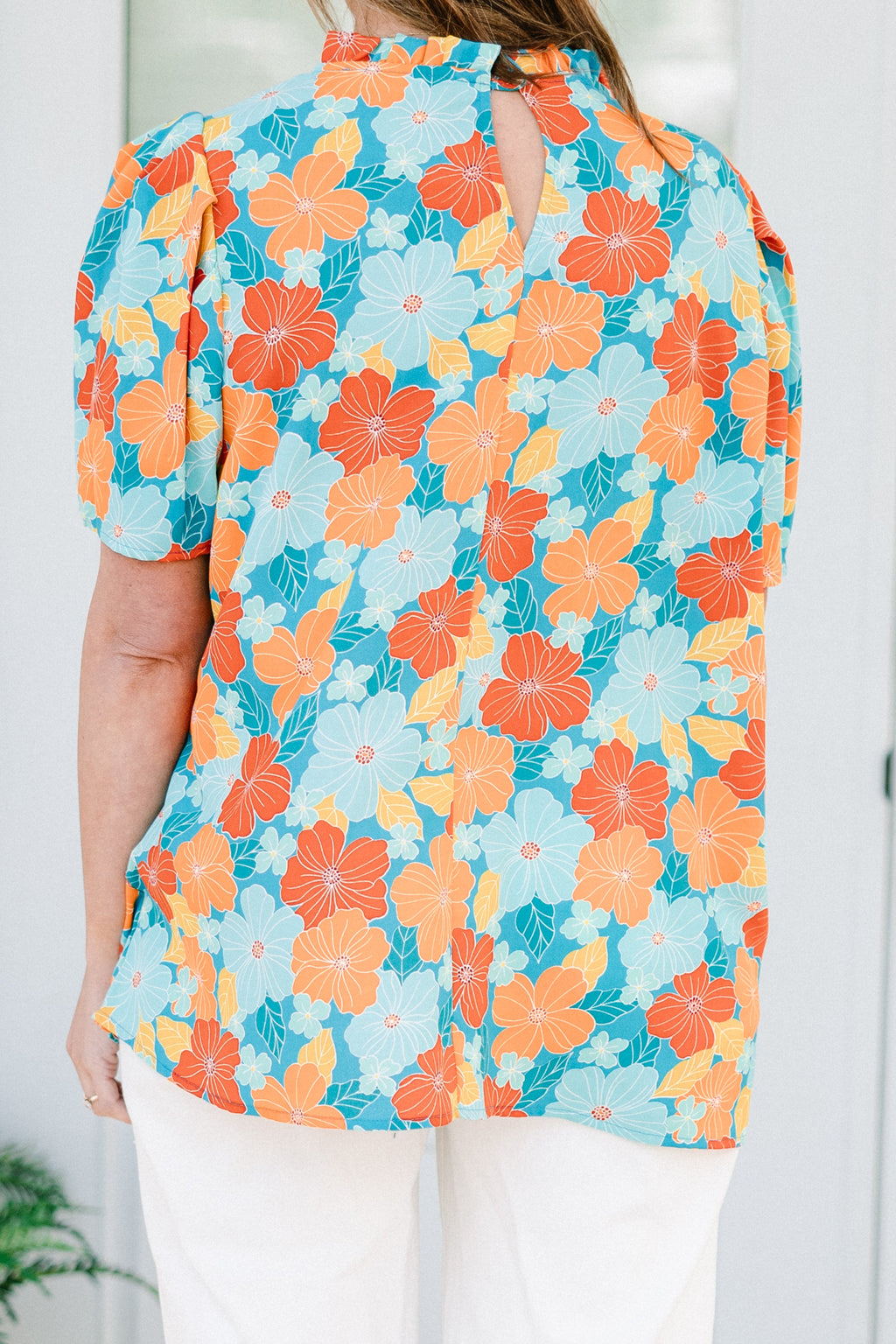 Citrus Bloom Blouse, Blue