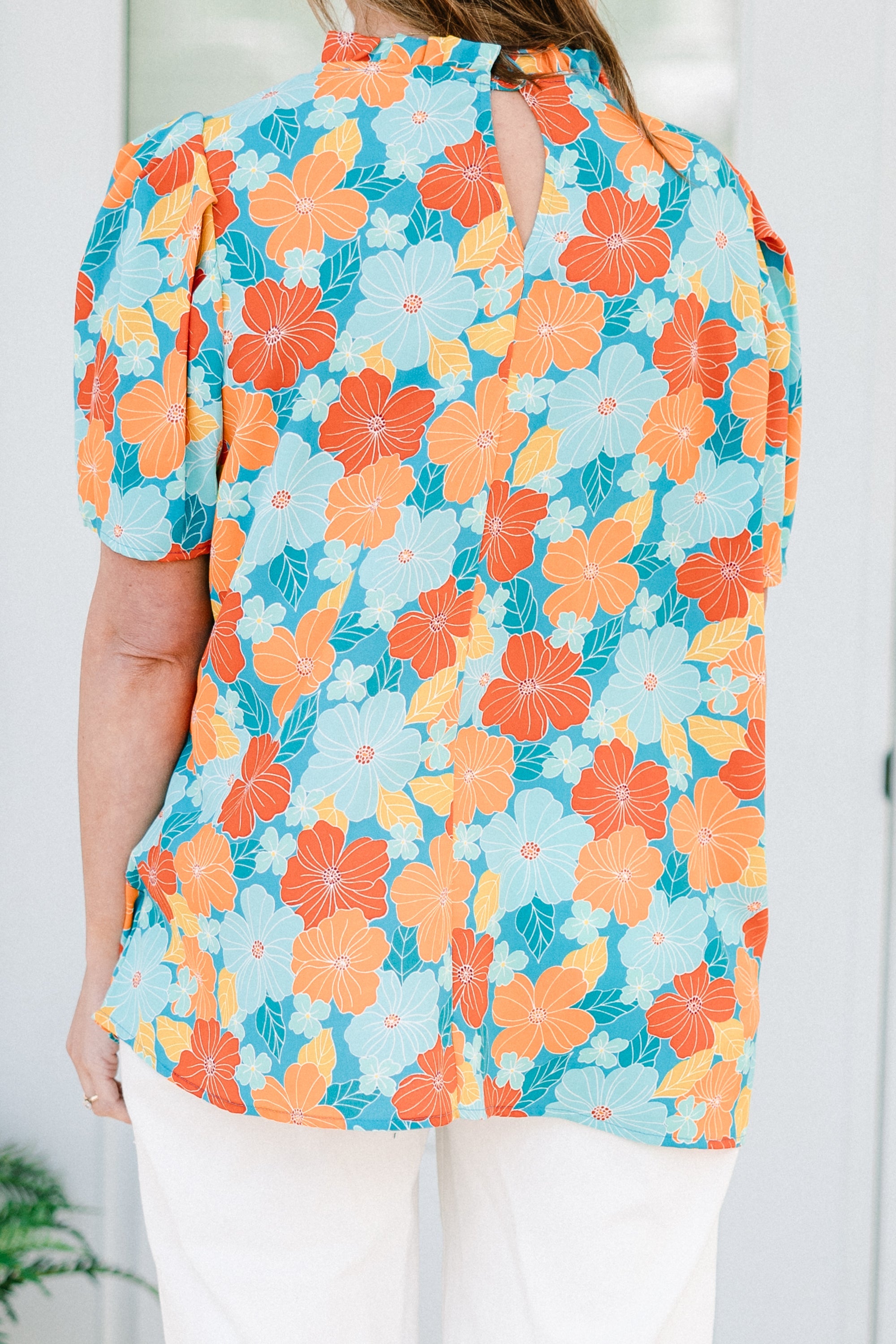 Citrus Bloom Blouse, Blue