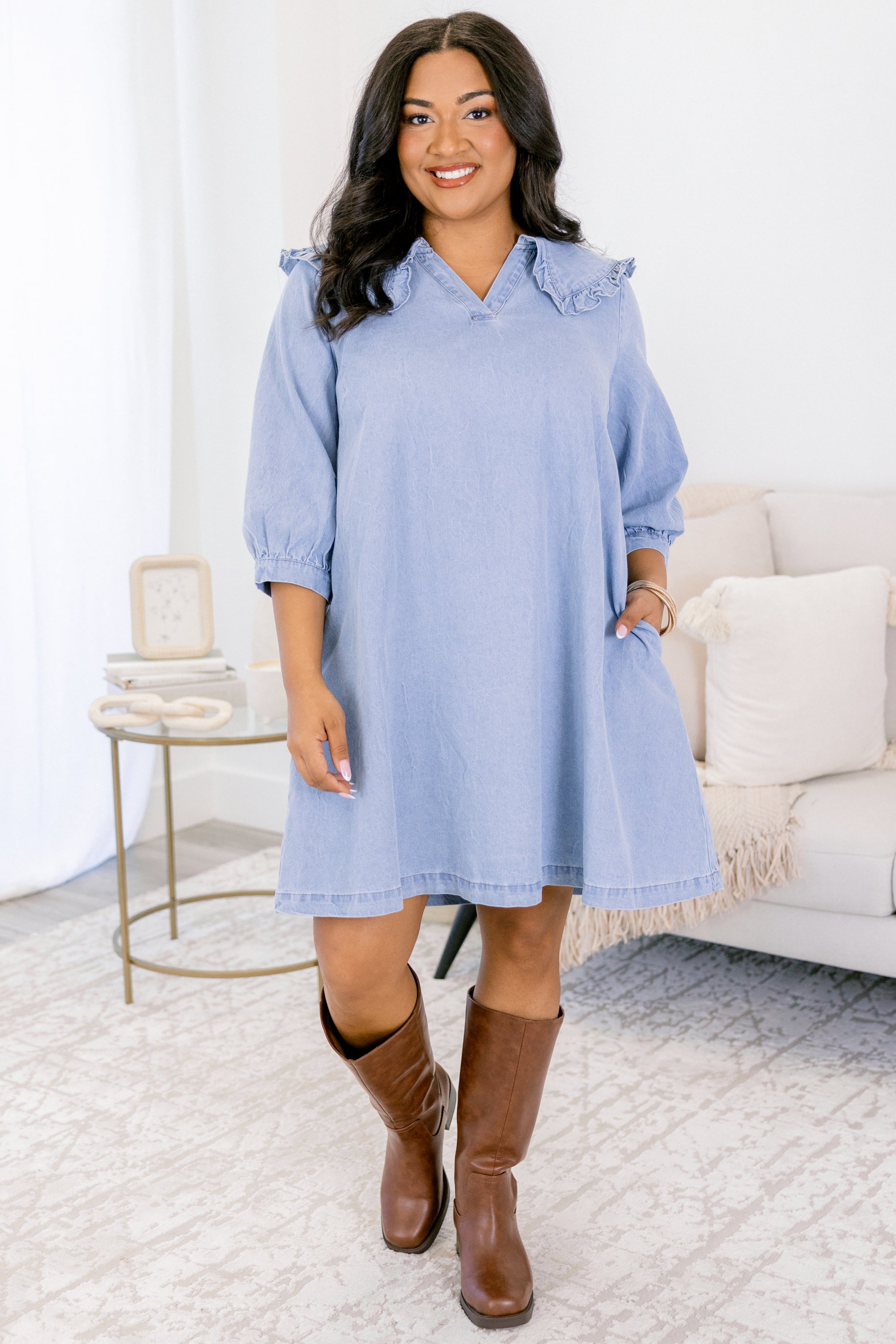 Claim Your Space Dress, Denim