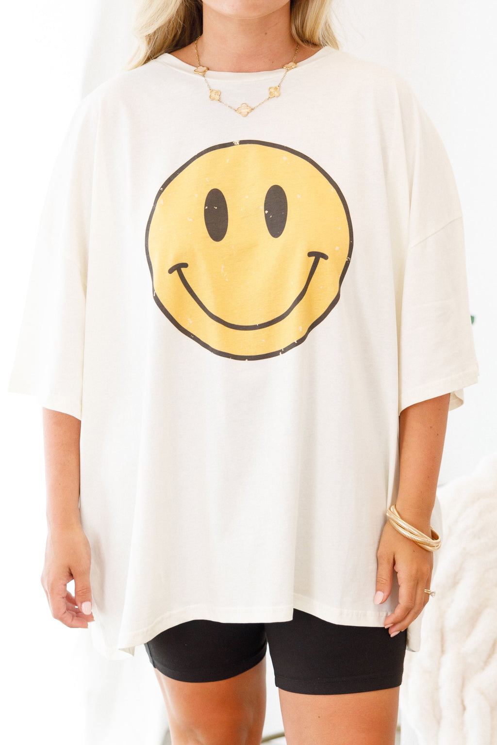 Classic Smiles Boyfriend Tee, Ivory