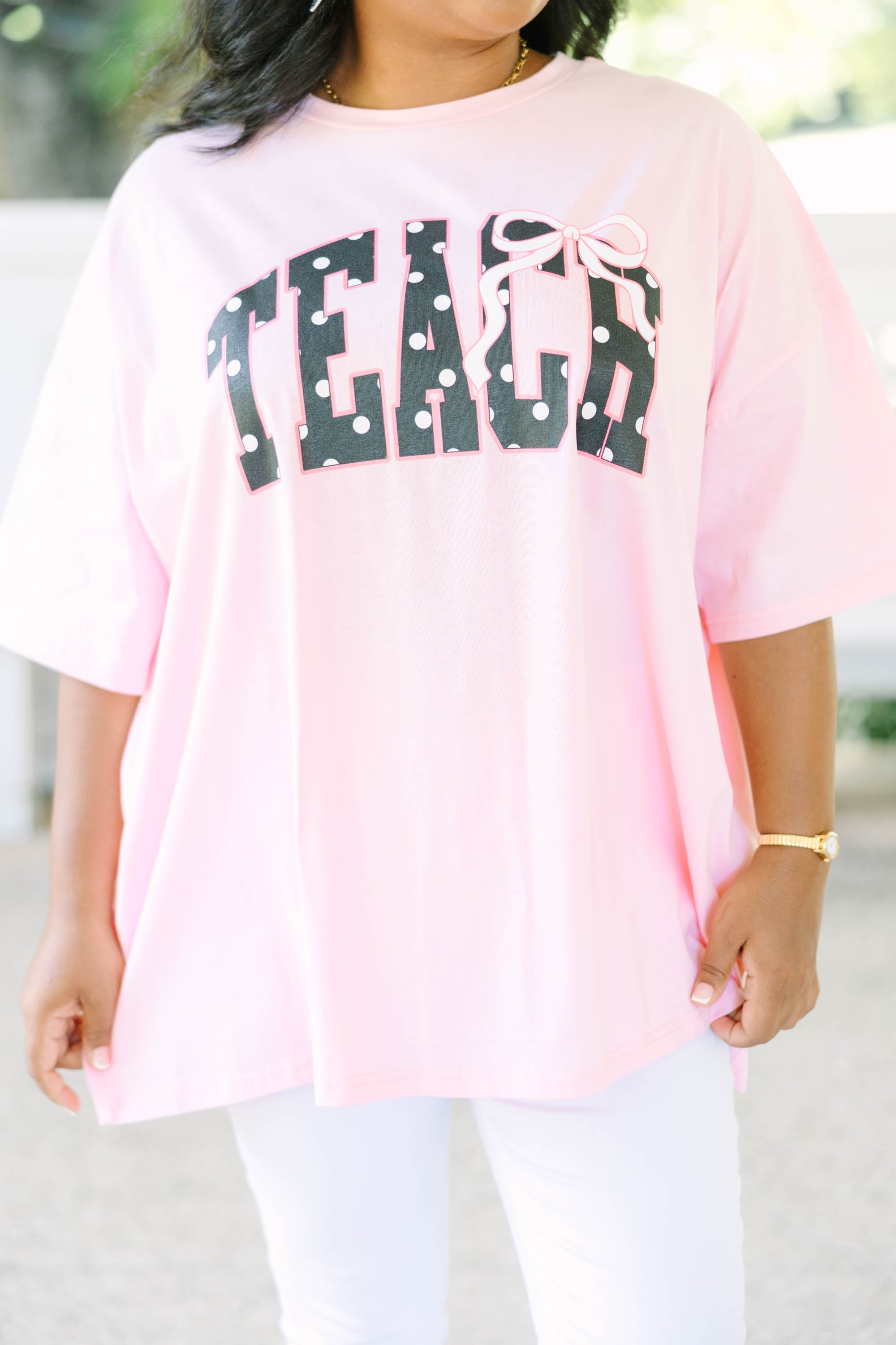 Classic Teacher Boyfriend Tee, Dusty Pink