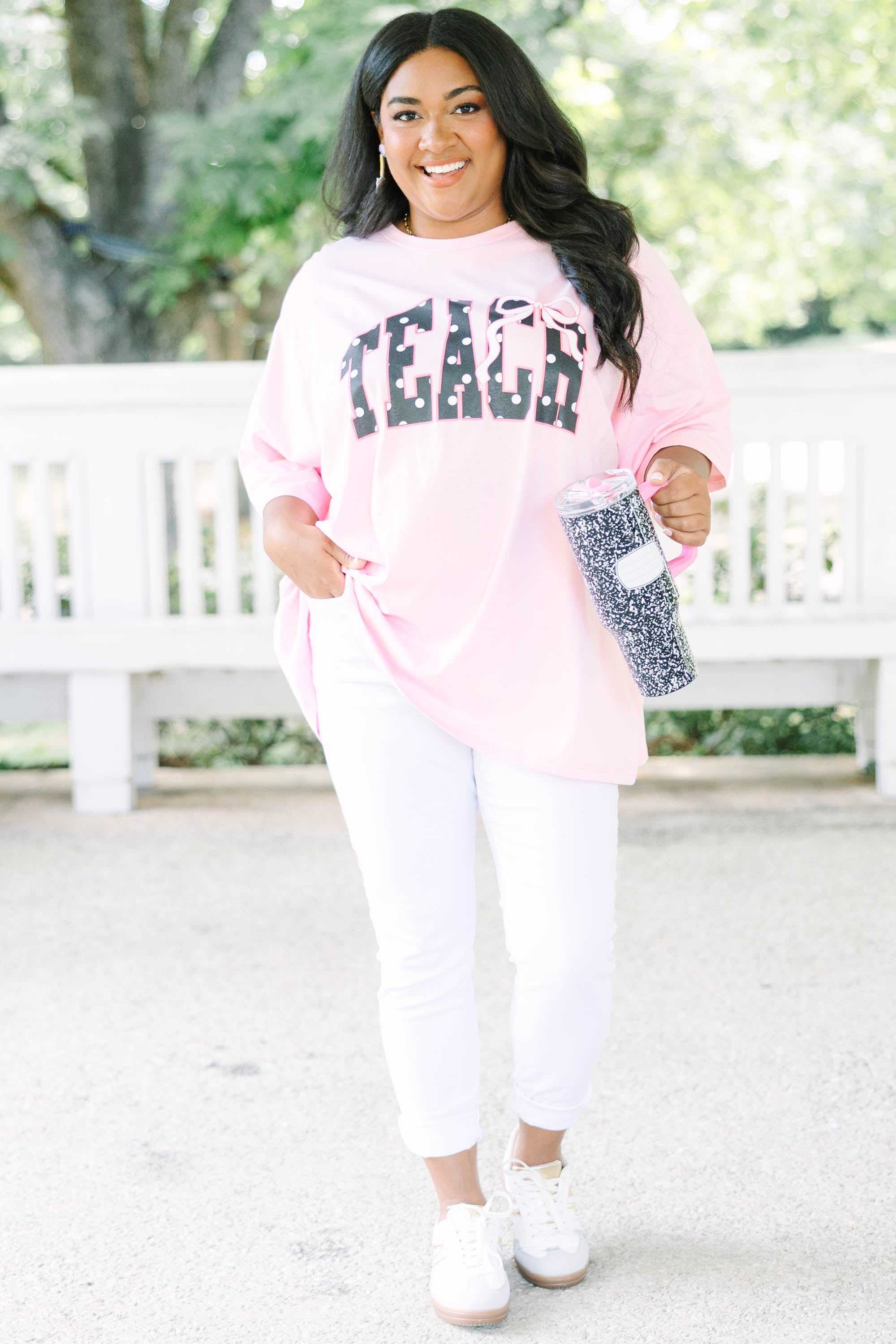 Classic Teacher Boyfriend Tee, Dusty Pink