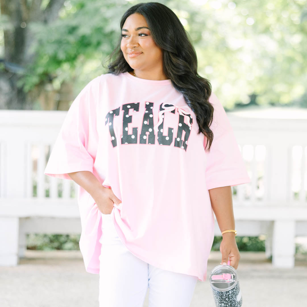 Classic Teacher Boyfriend Tee, Dusty Pink