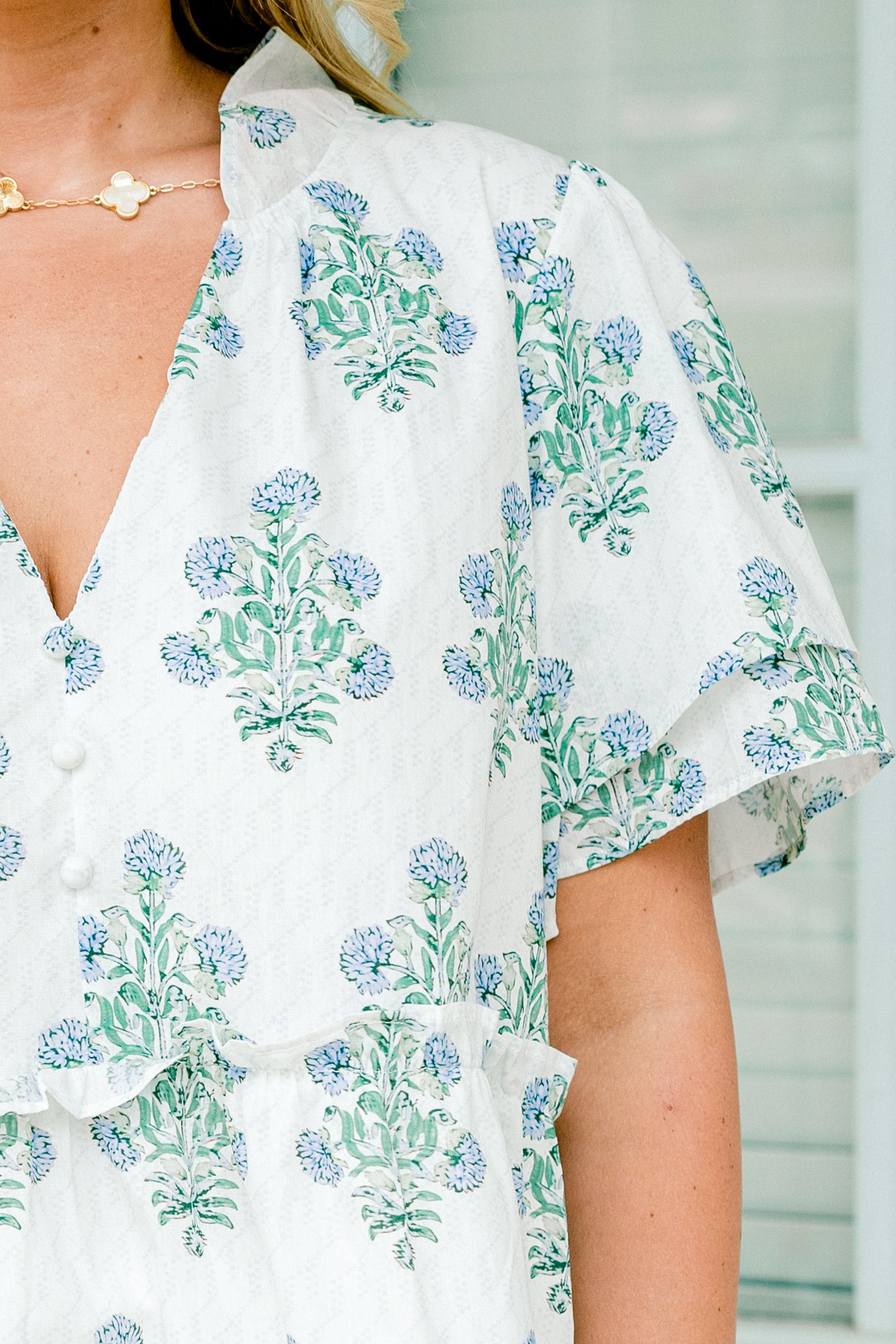 Coastal Love Top, White-Blue