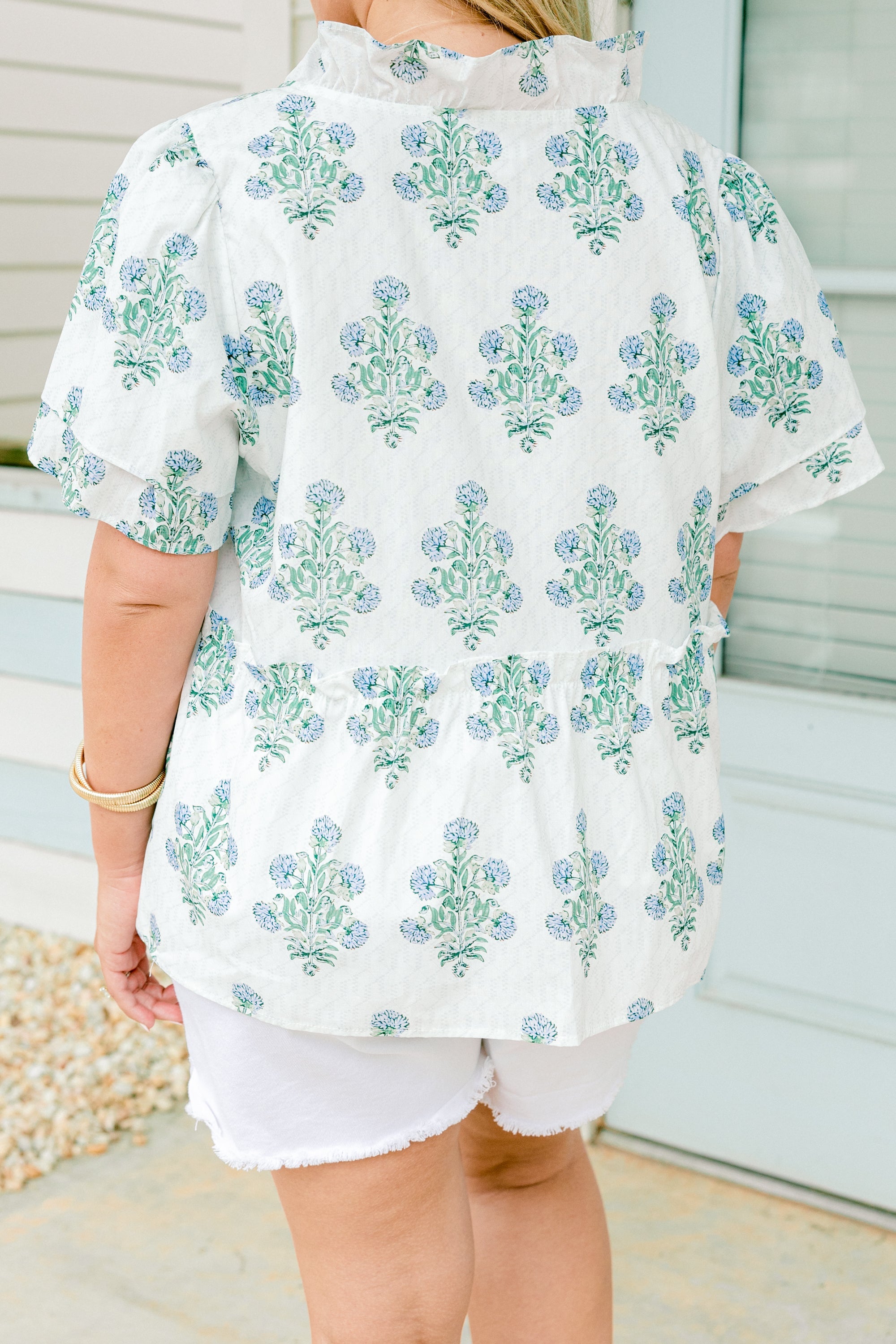 Coastal Love Top, White-Blue