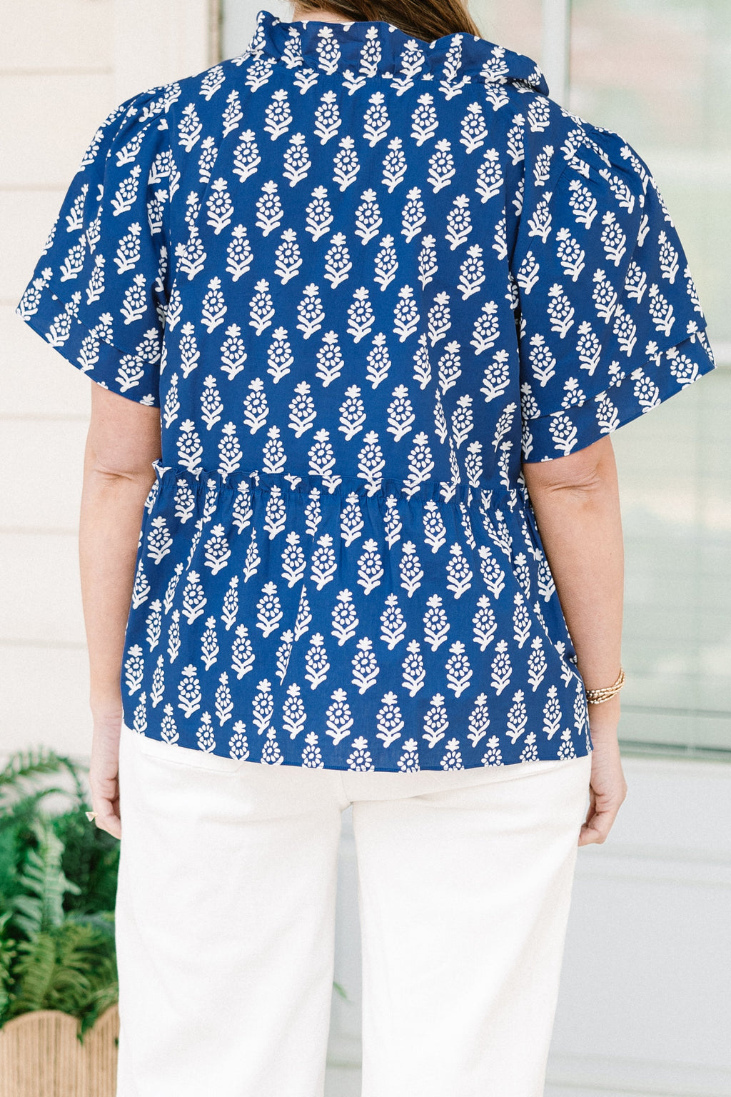 Coastal Love Top, Blue-White