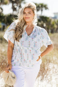 Coastal Love Top, Blue Floral