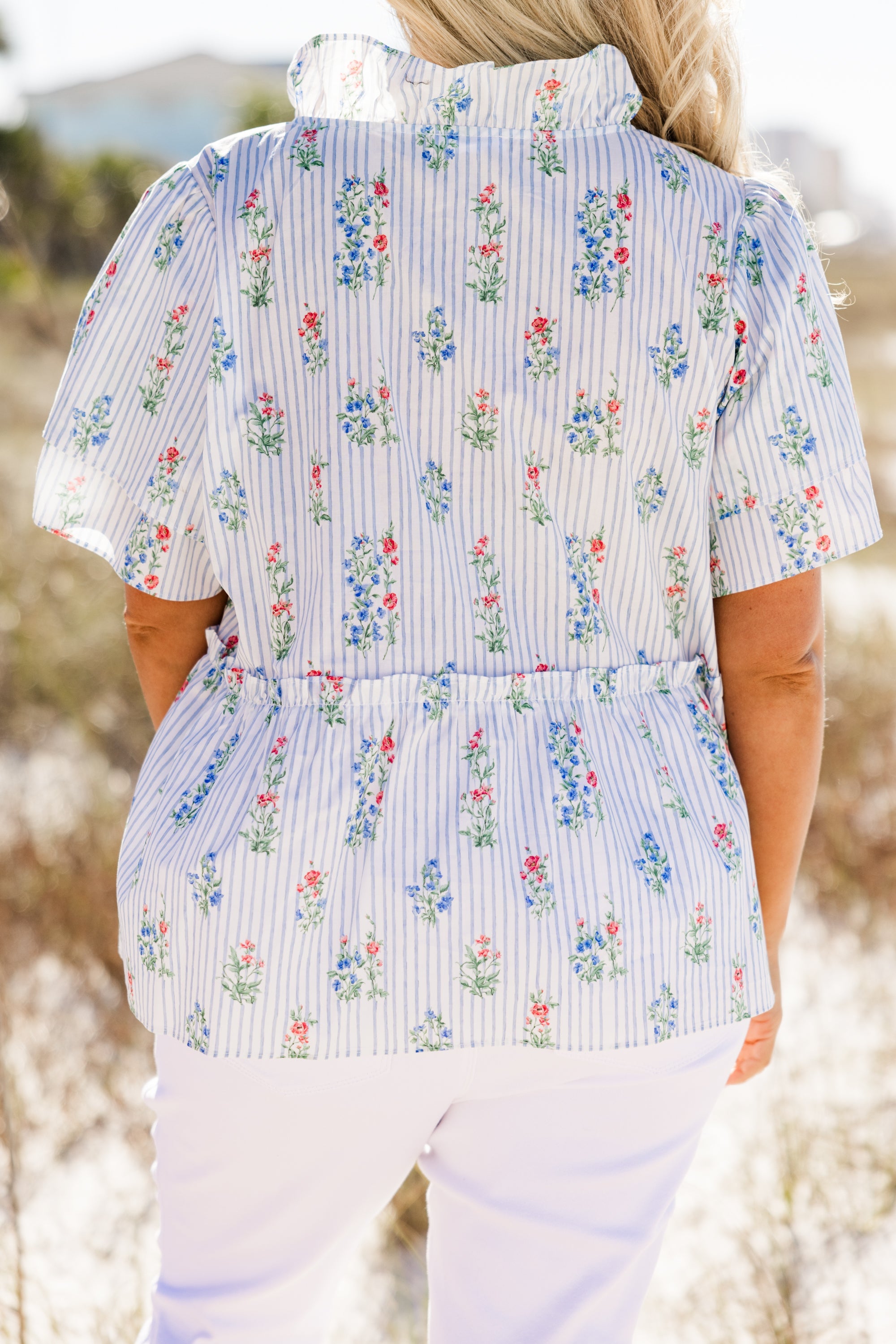 Coastal Love Top, Blue Floral