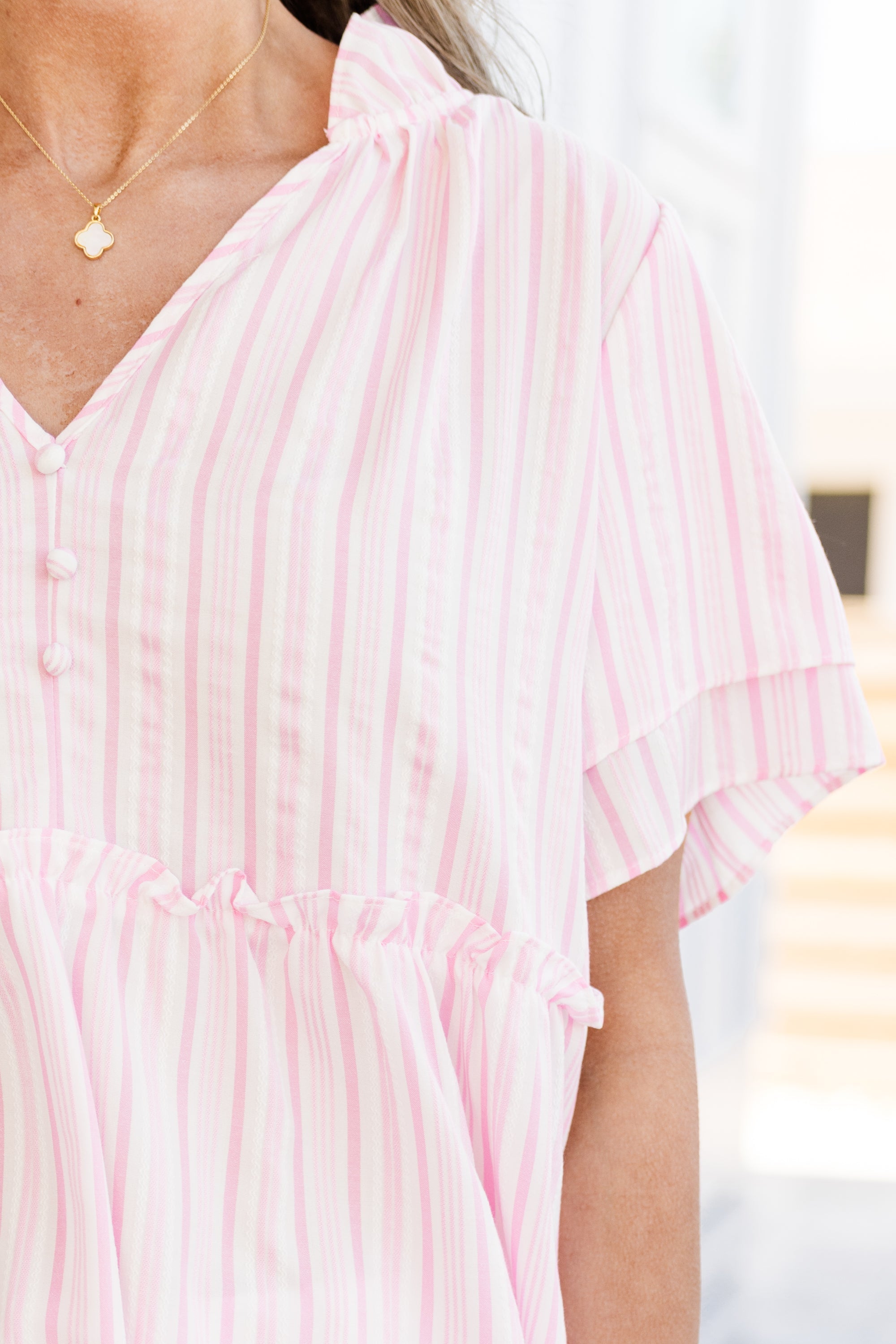 Coastal Love Top, Pink Stripe