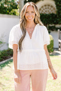 Coastal Love Top, White Eyelet