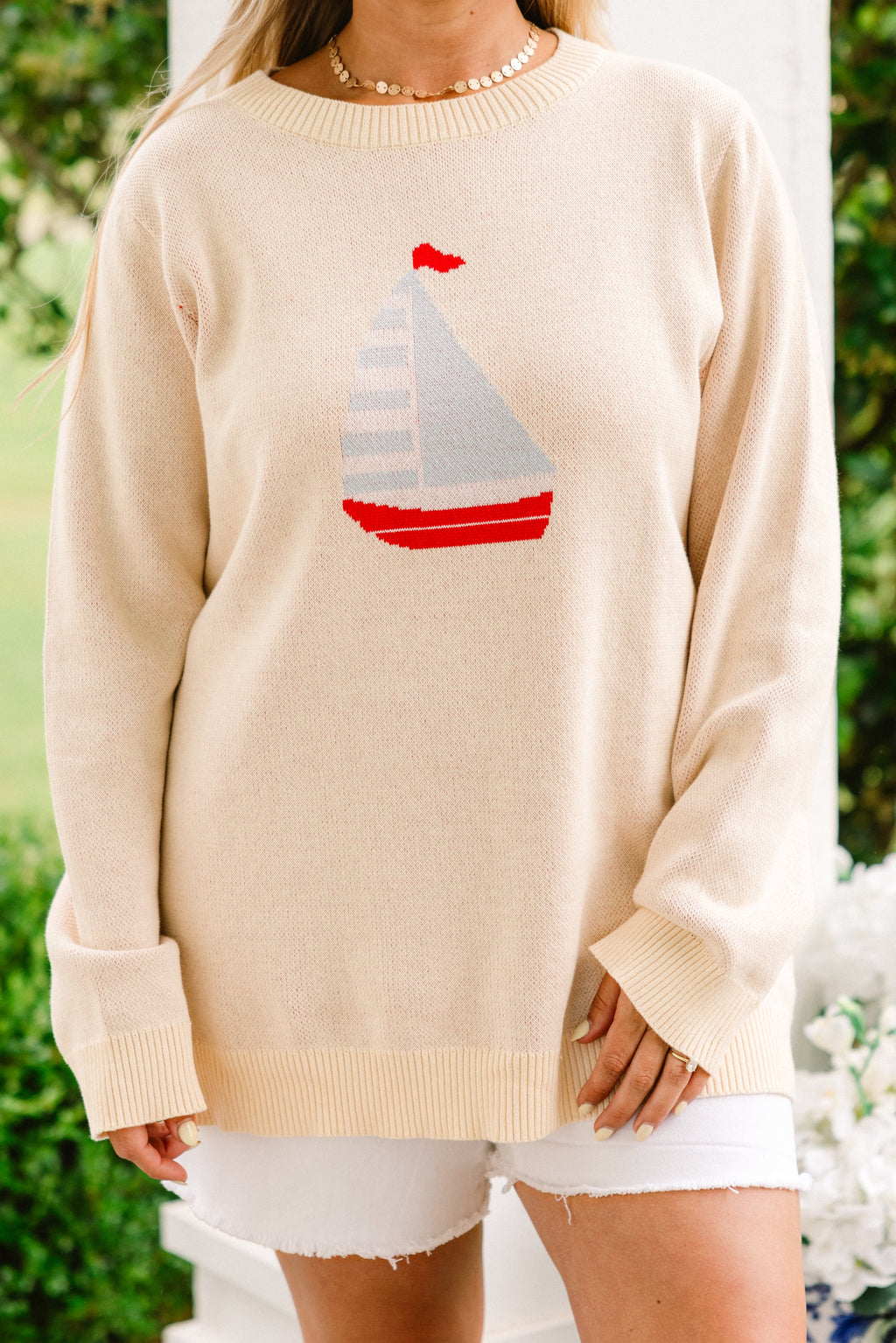 Coastal Summer Sweater, Ivory