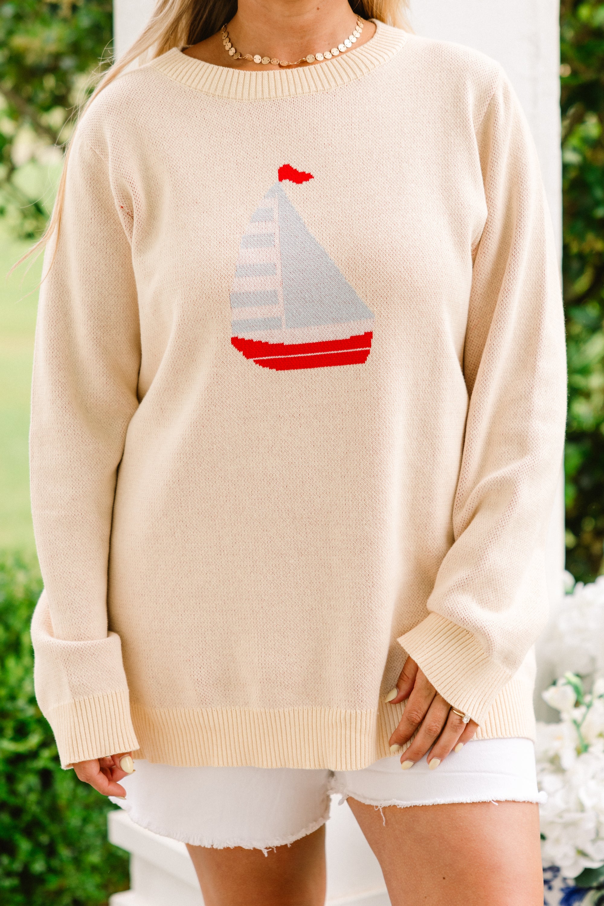 Coastal Summer Sweater, Ivory