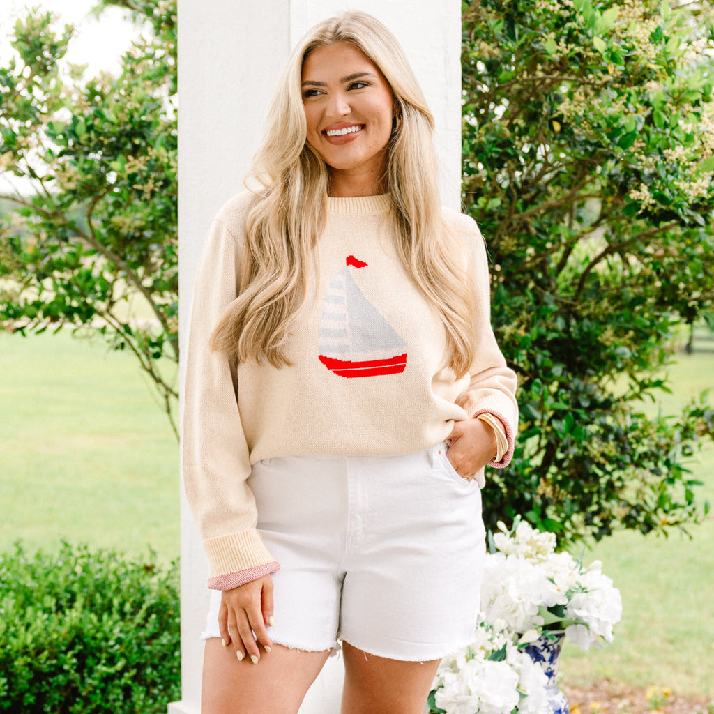 Coastal Summer Sweater, Ivory