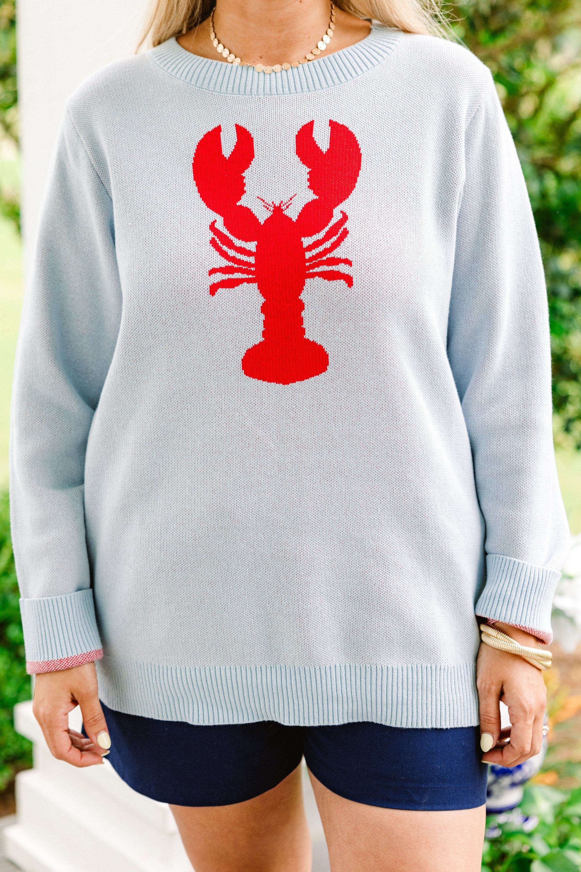 Coastal Summer Sweater, Light Blue