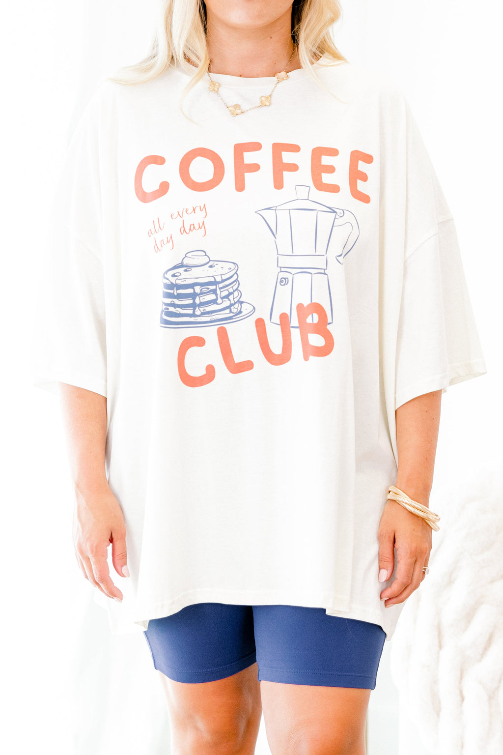 Coffee Club Boyfriend Tee, Ivory