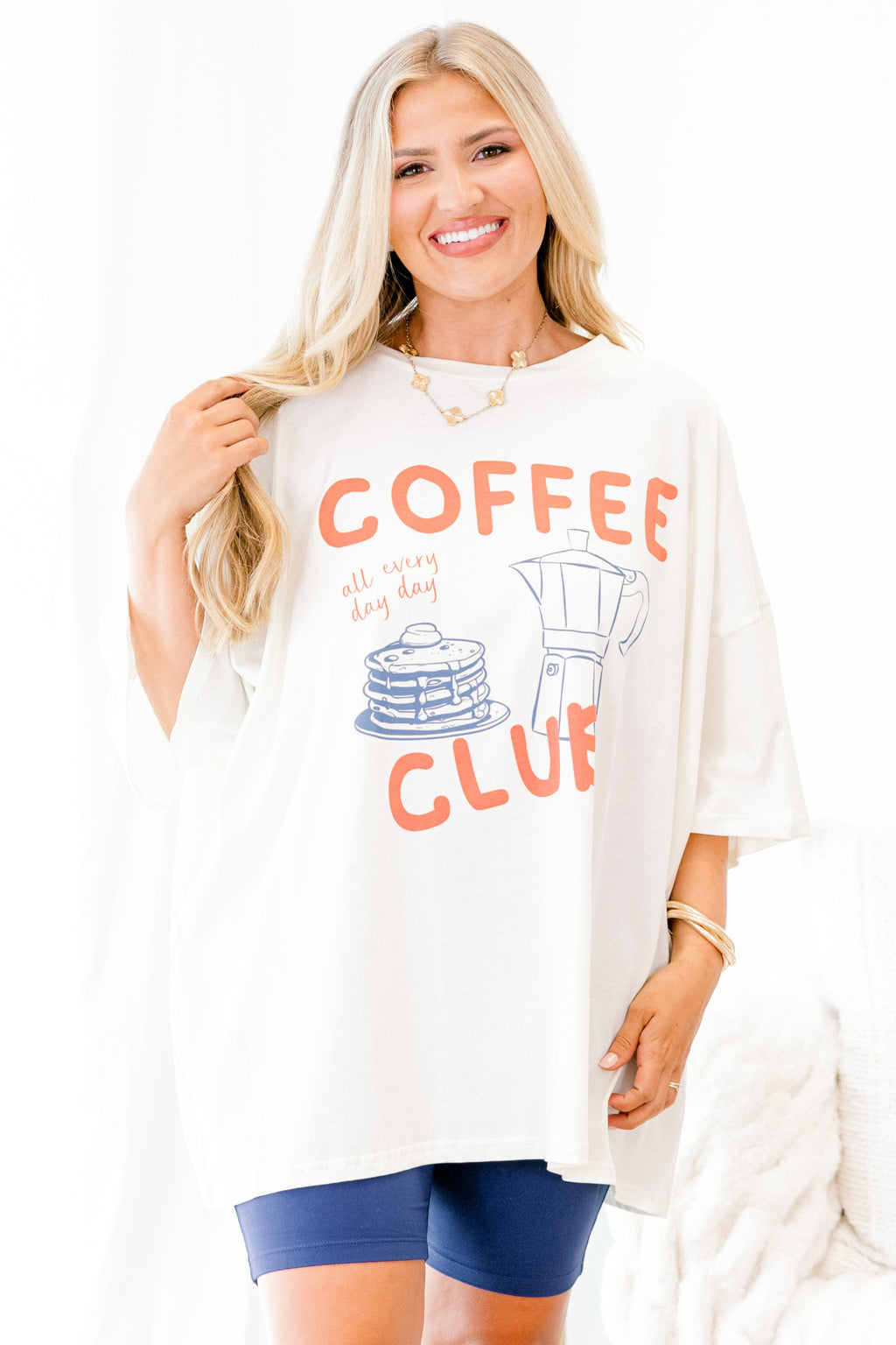 Coffee Club Boyfriend Tee, Ivory