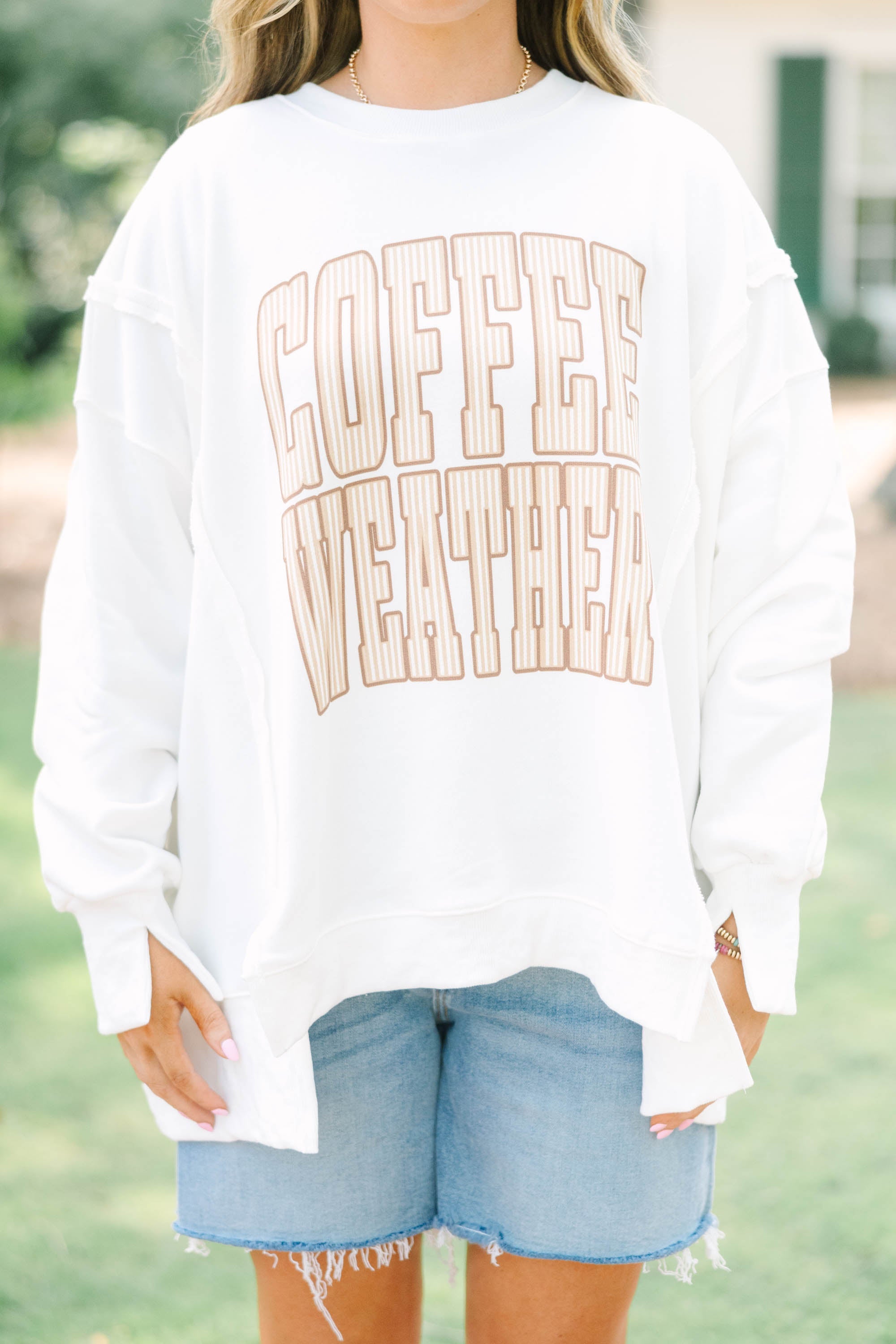 Coffee Days Ahead Comfy Crew, Ivory