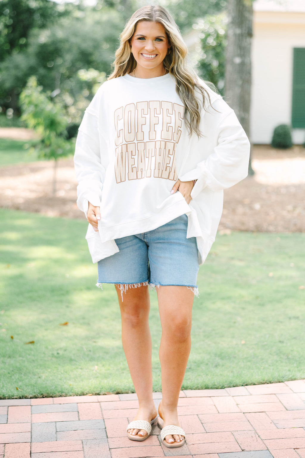 Coffee Days Ahead Comfy Crew, Ivory