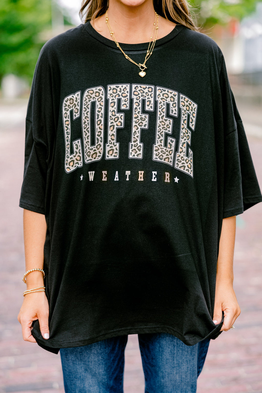 Coffee Season Boyfriend Tee, Black