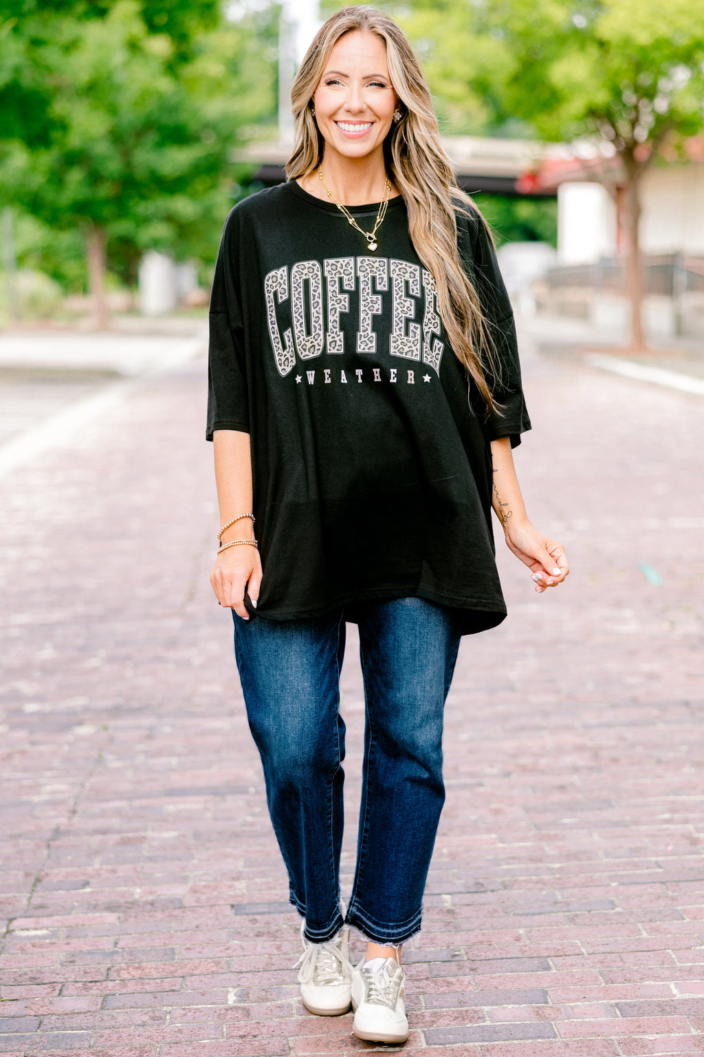 Coffee Season Boyfriend Tee, Black