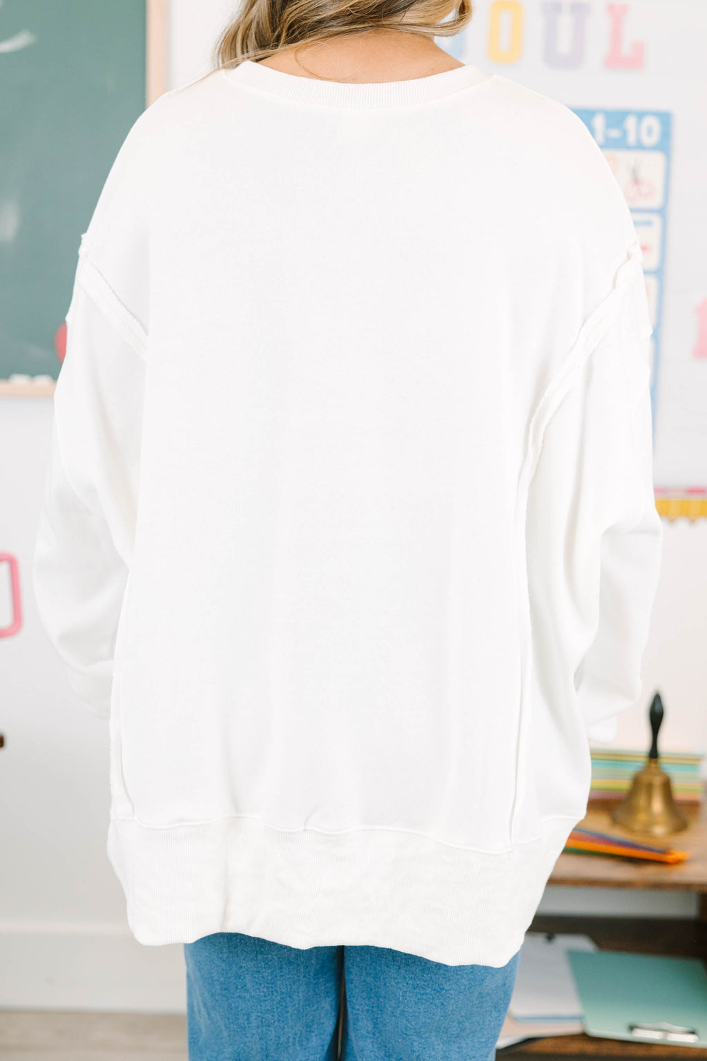 Colorful Teacher Comfy Crew, Ivory