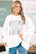 Colorful Teacher Comfy Crew, Ivory
