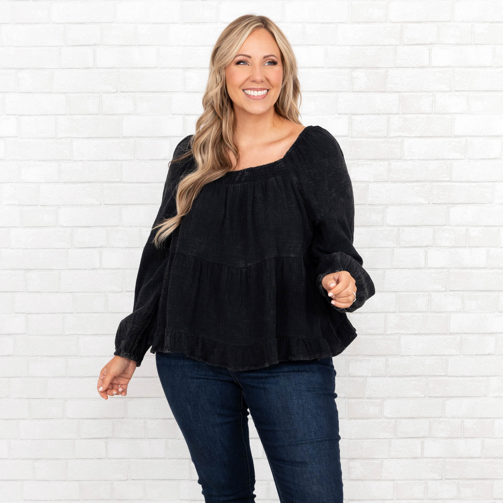 Come Home To Me Top, Black