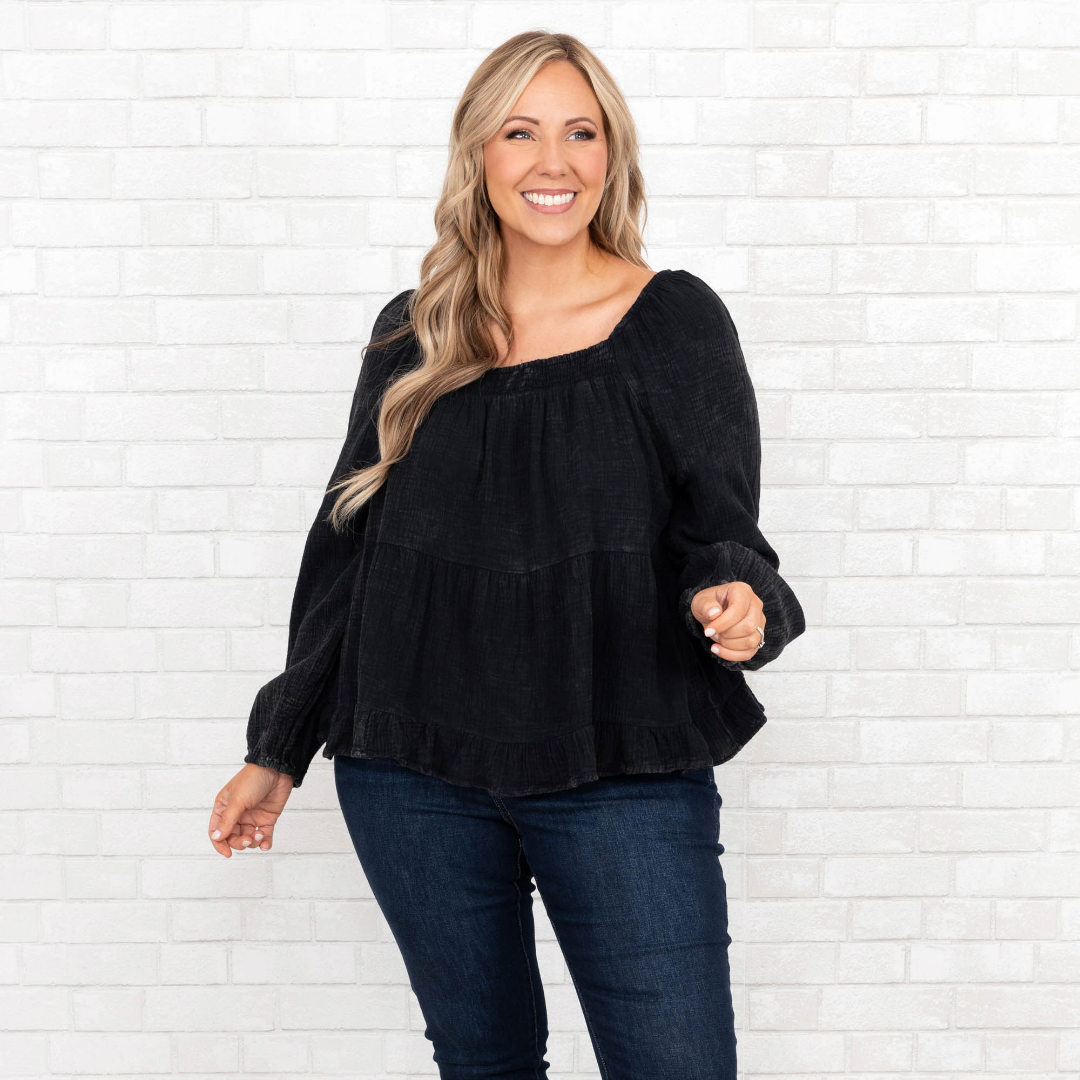Come Home To Me Top, Black
