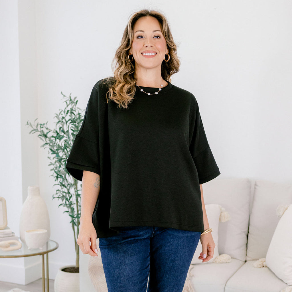 Comfortable Charm Top, Black