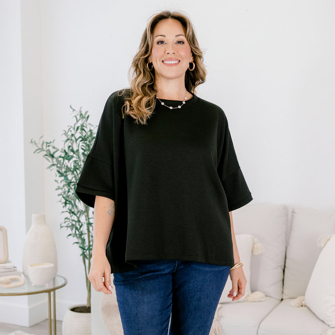 Comfortable Charm Top, Black