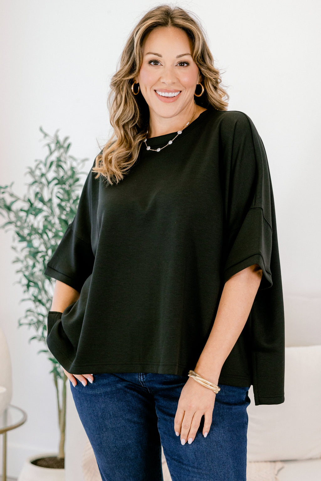 Comfortable Charm Top, Black