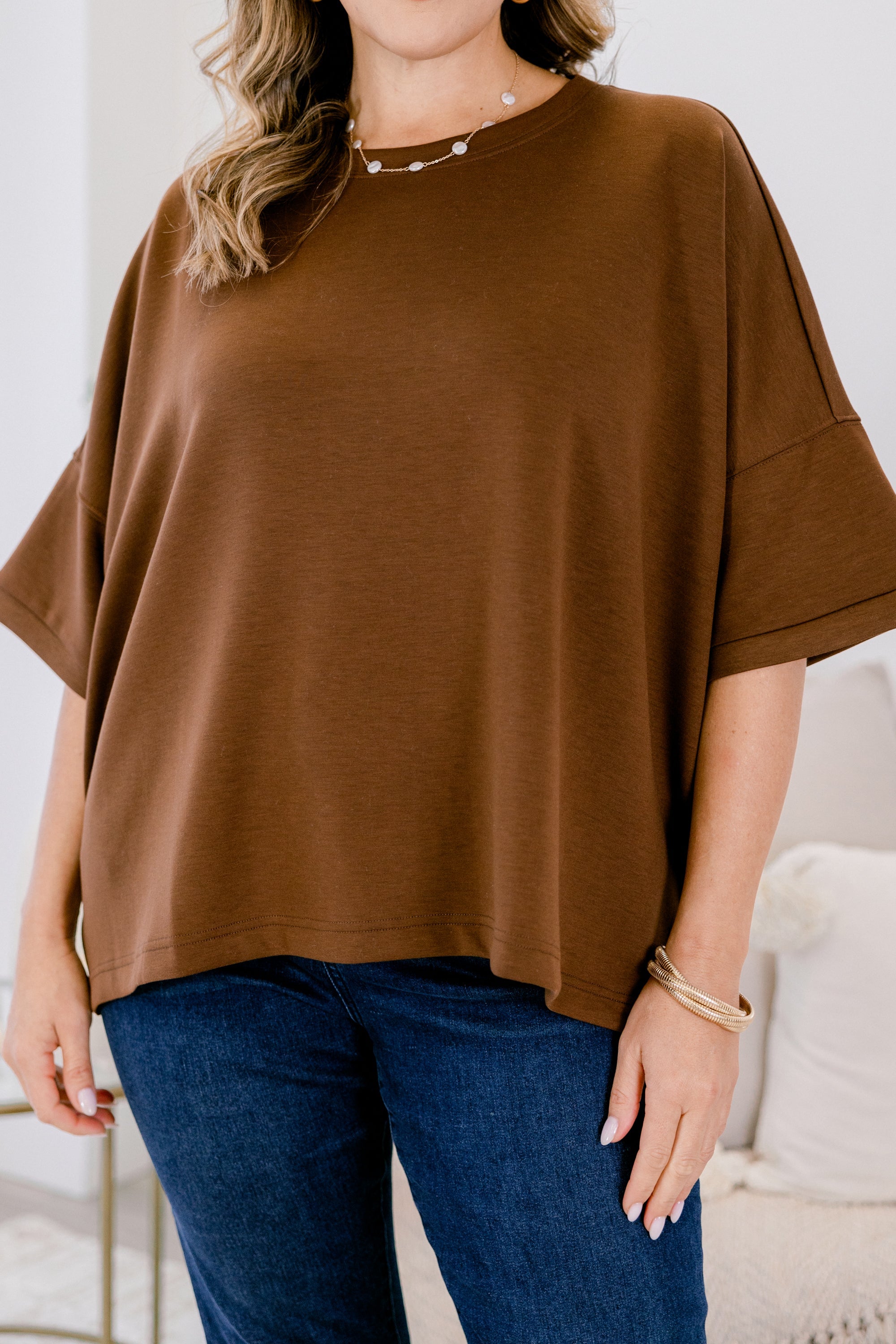 Comfortable Charm Top, Brown