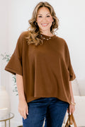 Comfortable Charm Top, Brown