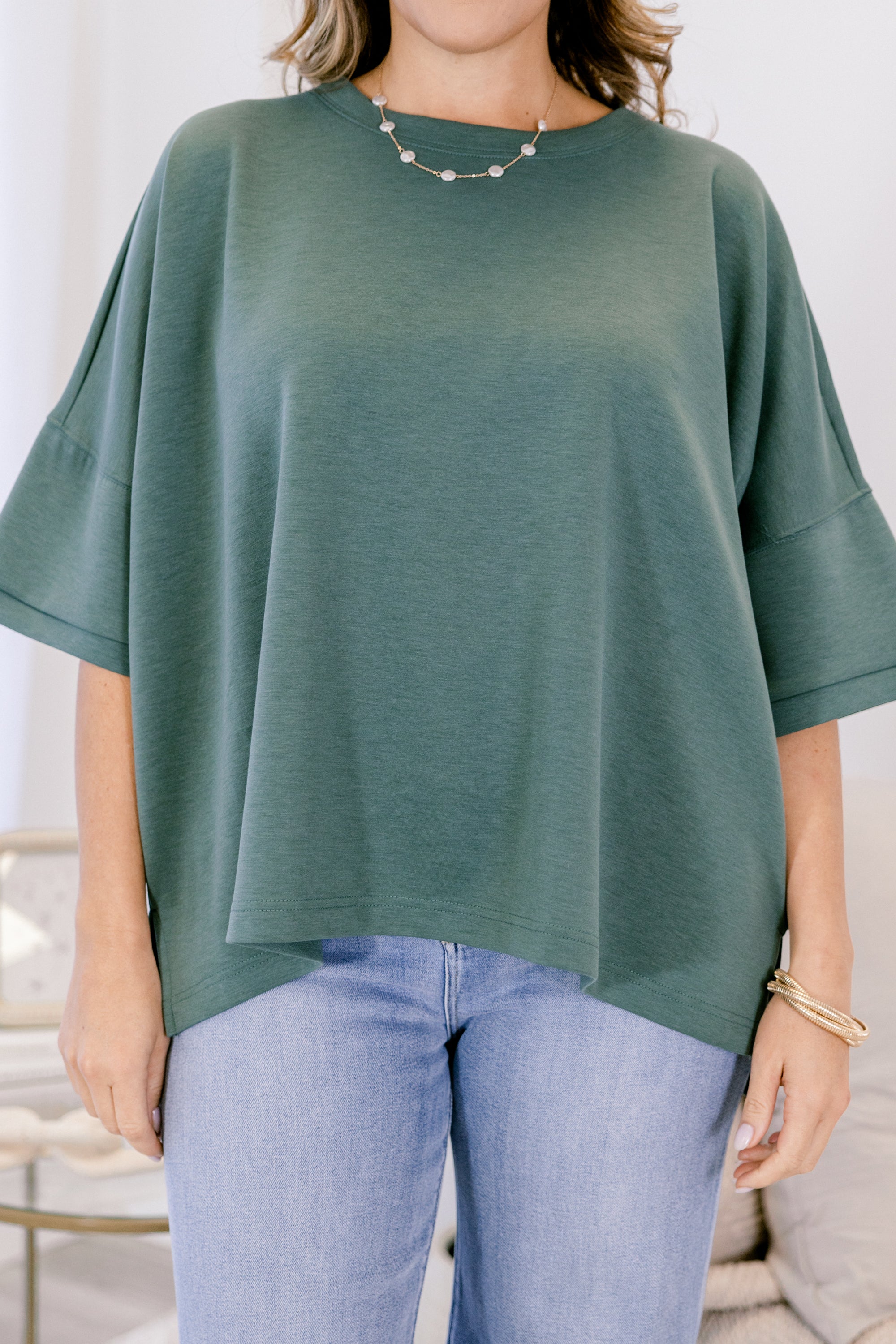 Comfortable Charm Top, Dark Forest