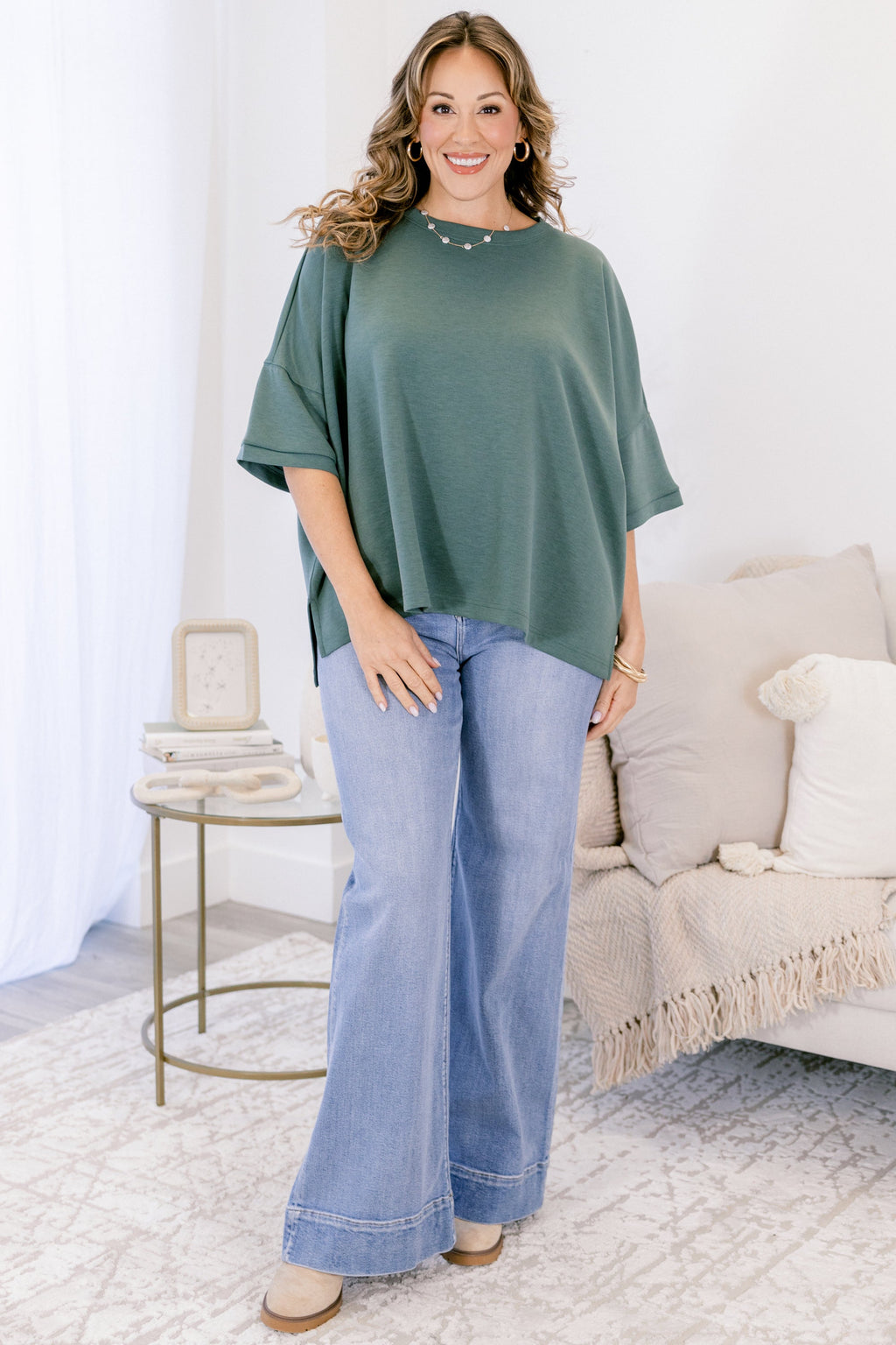 Comfortable Charm Top, Dark Forest