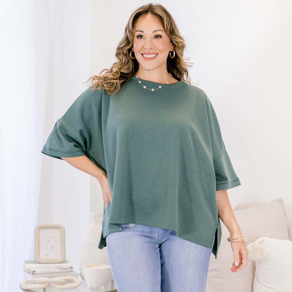 Comfortable Charm Top, Dark Forest