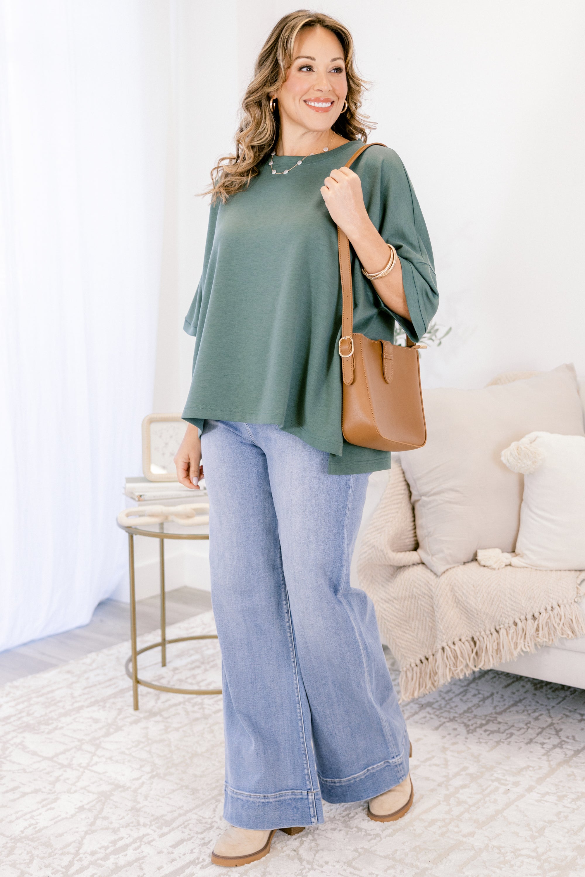 Comfortable Charm Top, Dark Forest