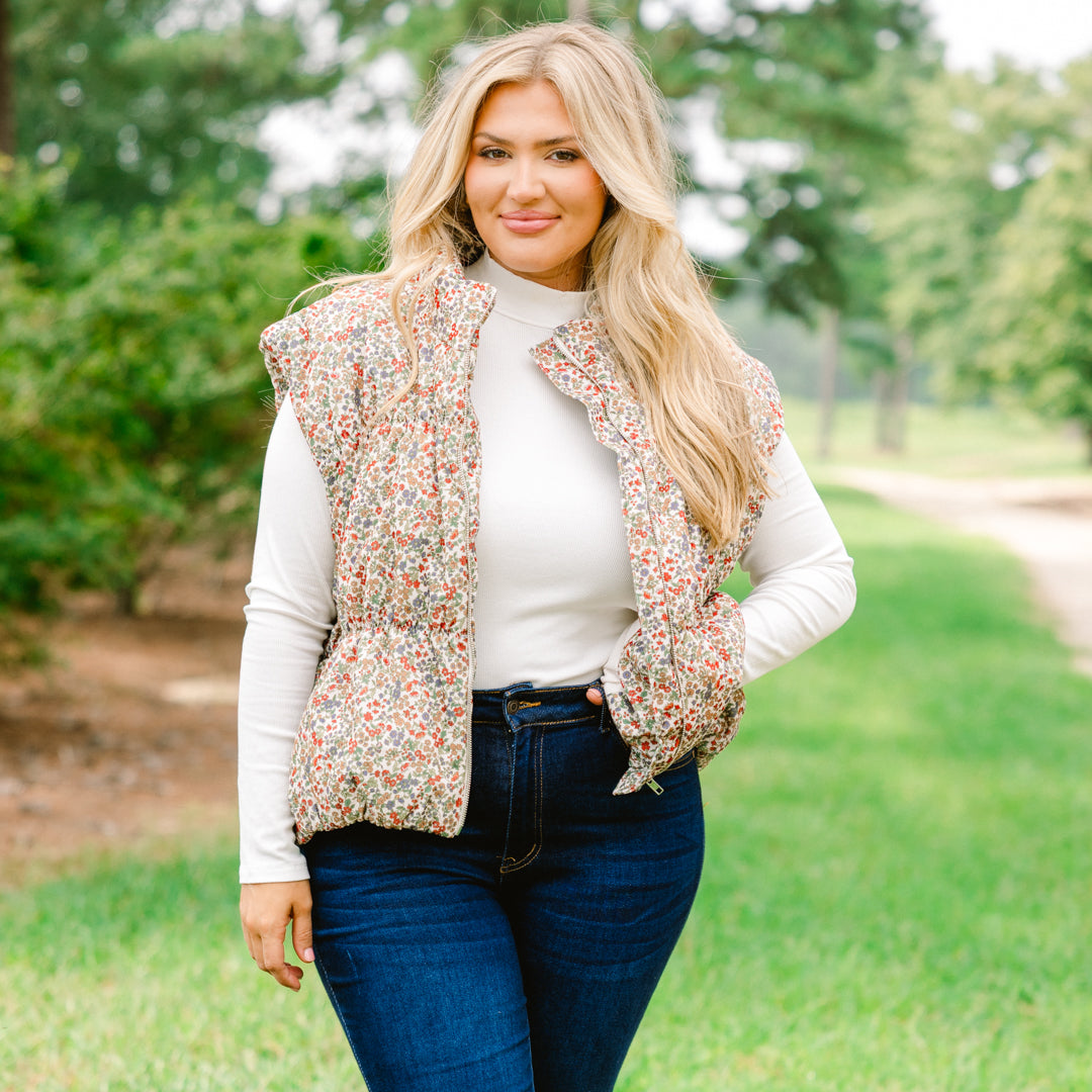Angel On Earth Vest, Ivory Multi
