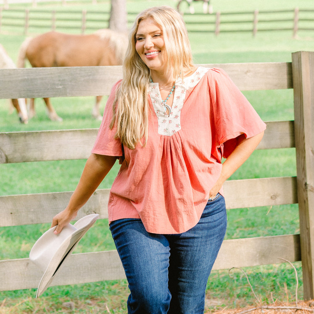 Nautical Breeze Top, Rust