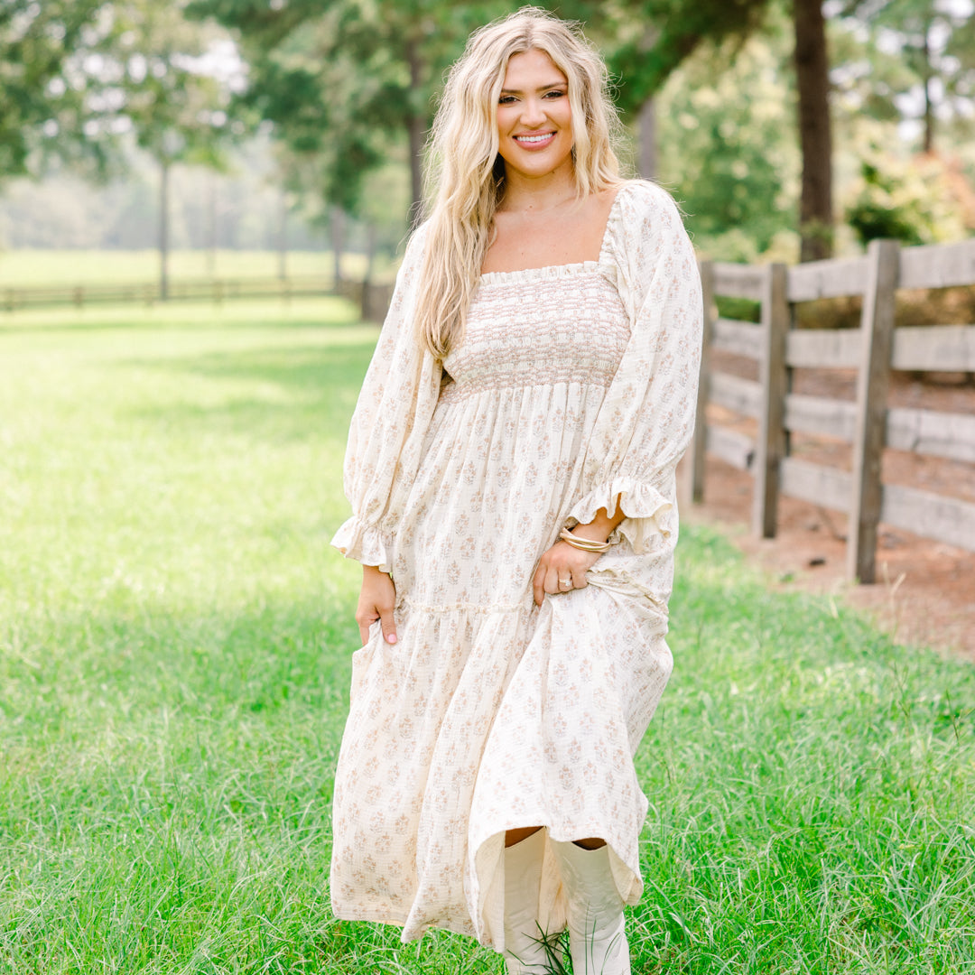 Wonderful Wildflower Dress, Cream