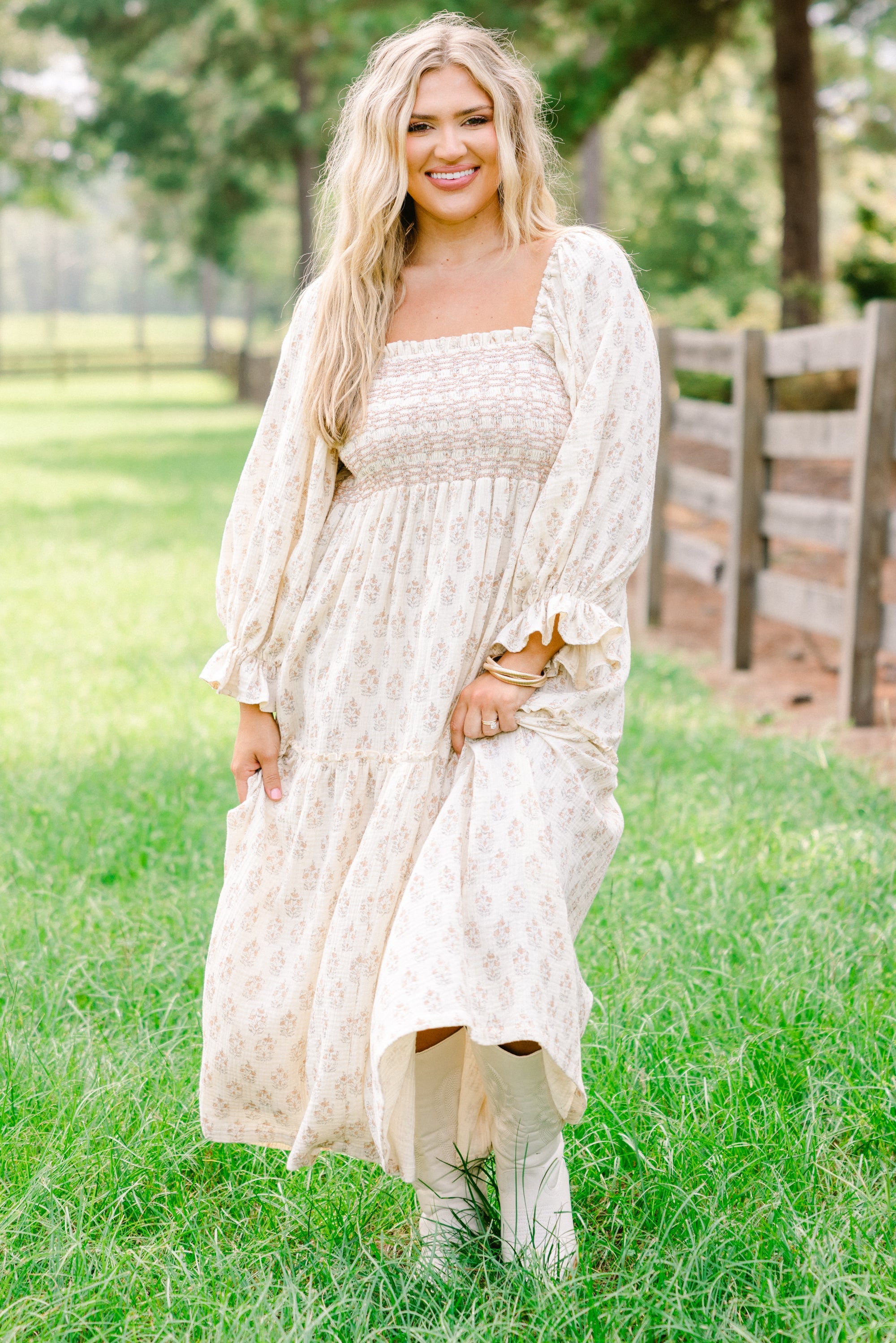 Wonderful Wildflower Dress, Cream