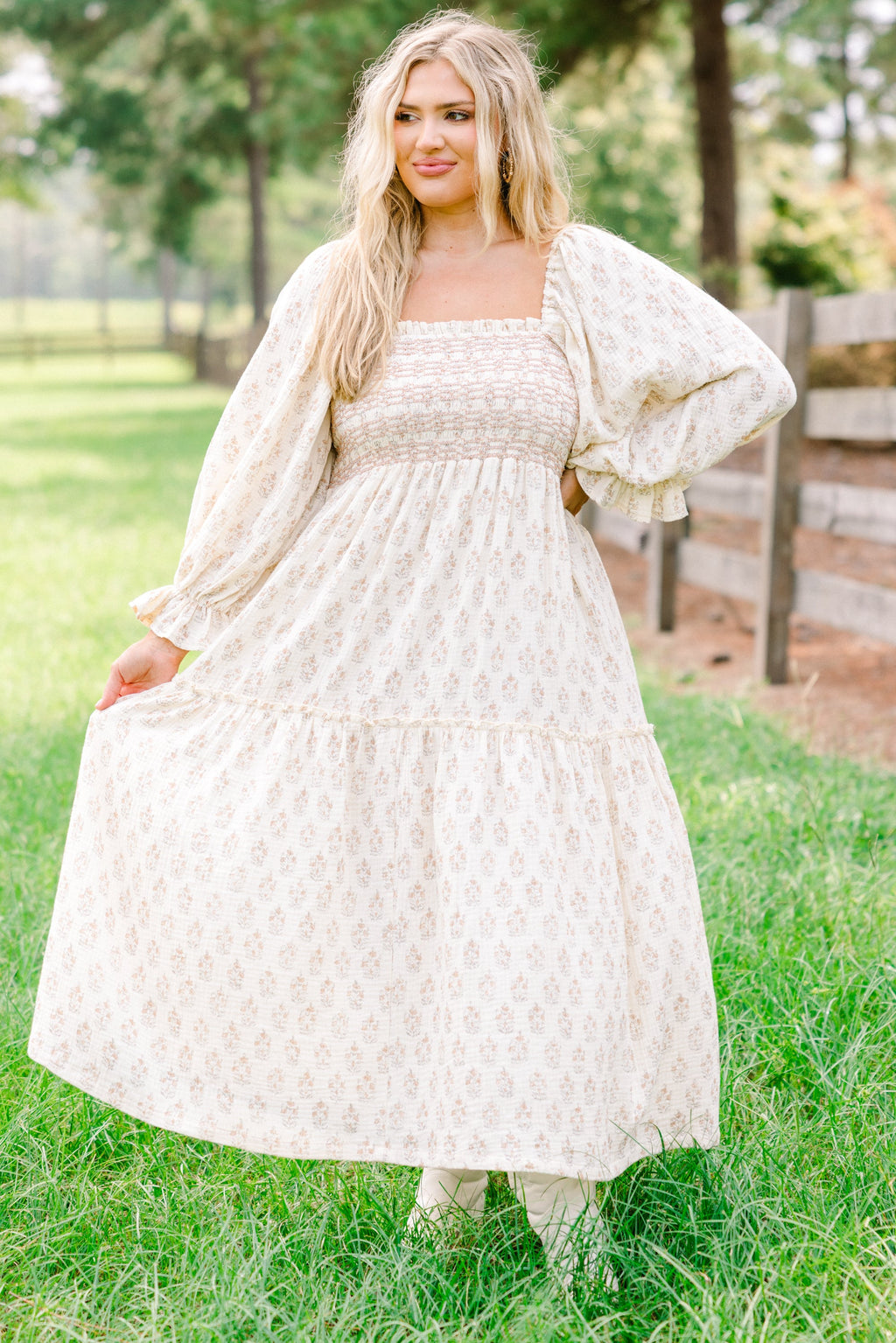 Wonderful Wildflower Dress, Cream