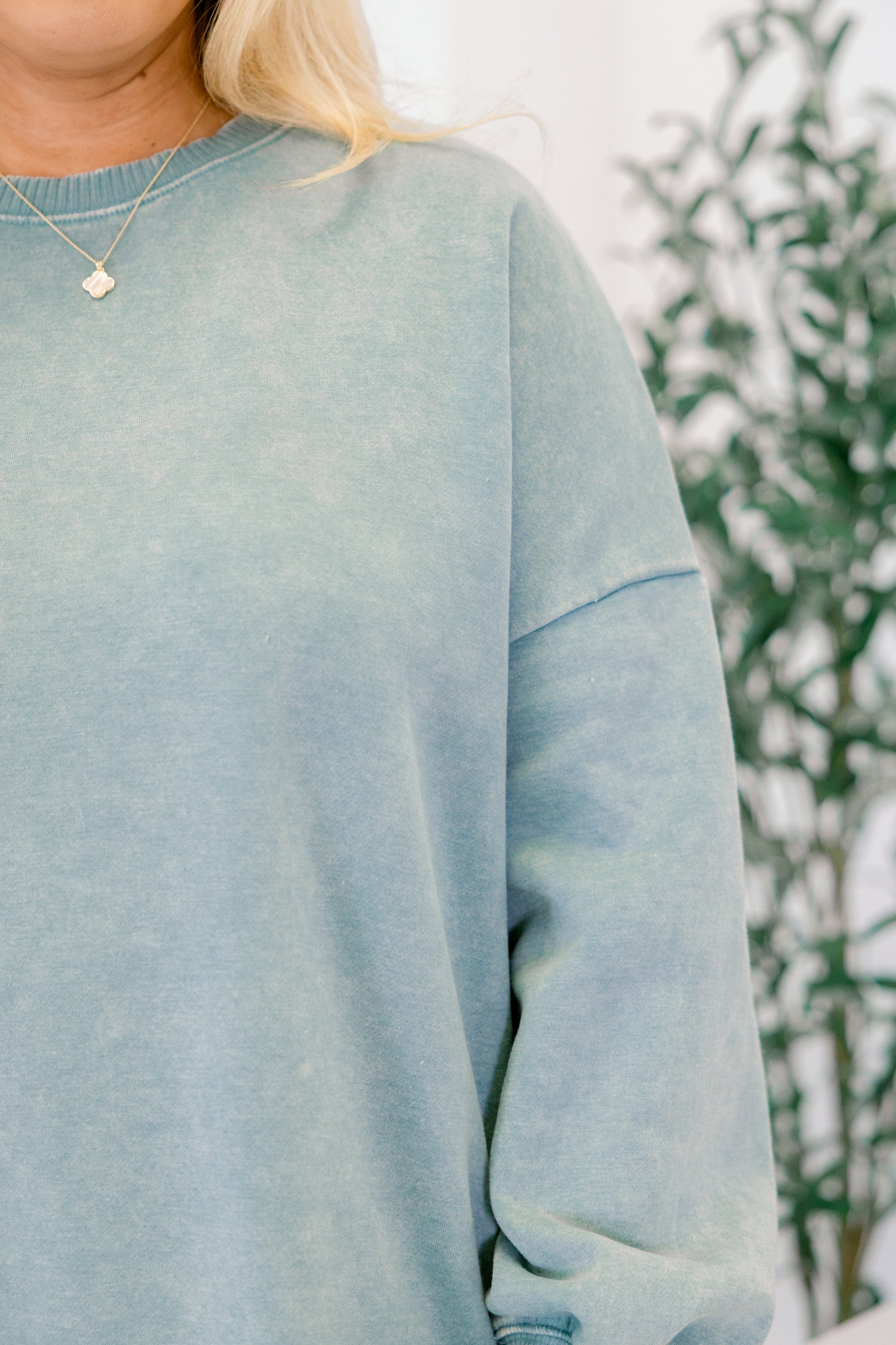 Counting The Days Pullover, Ash Blue