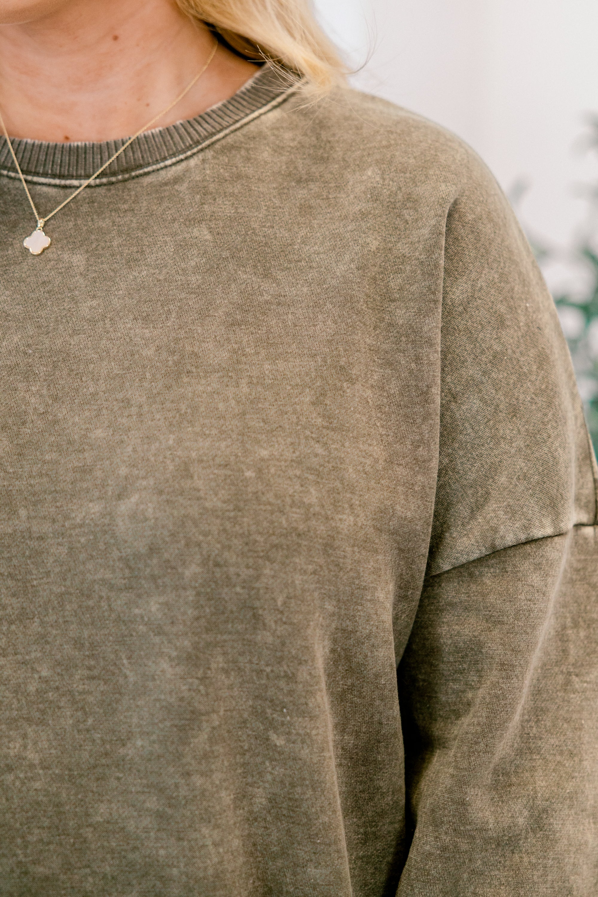 Counting The Days Pullover, Dark Olive
