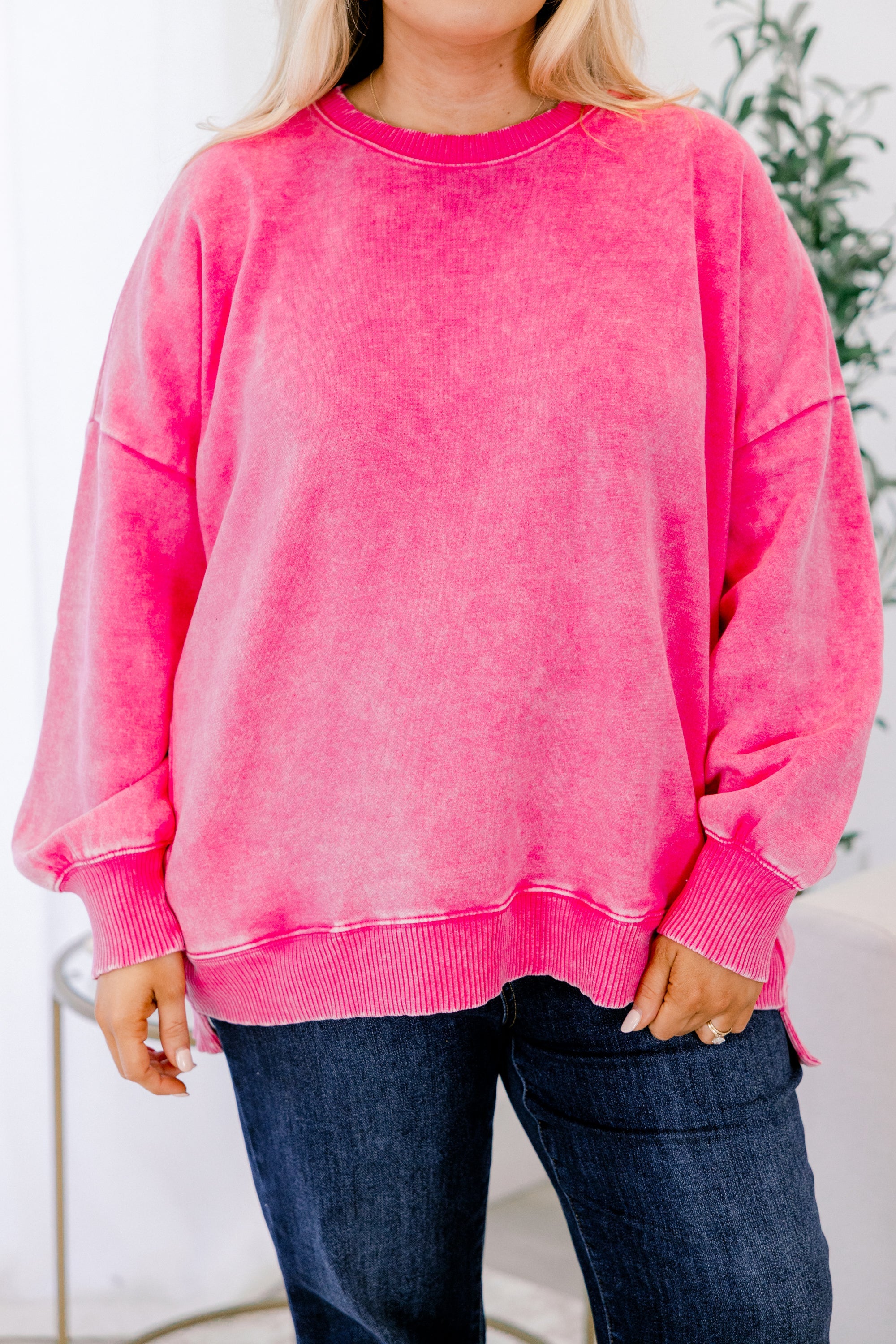 Counting The Days Pullover, Hot Pink