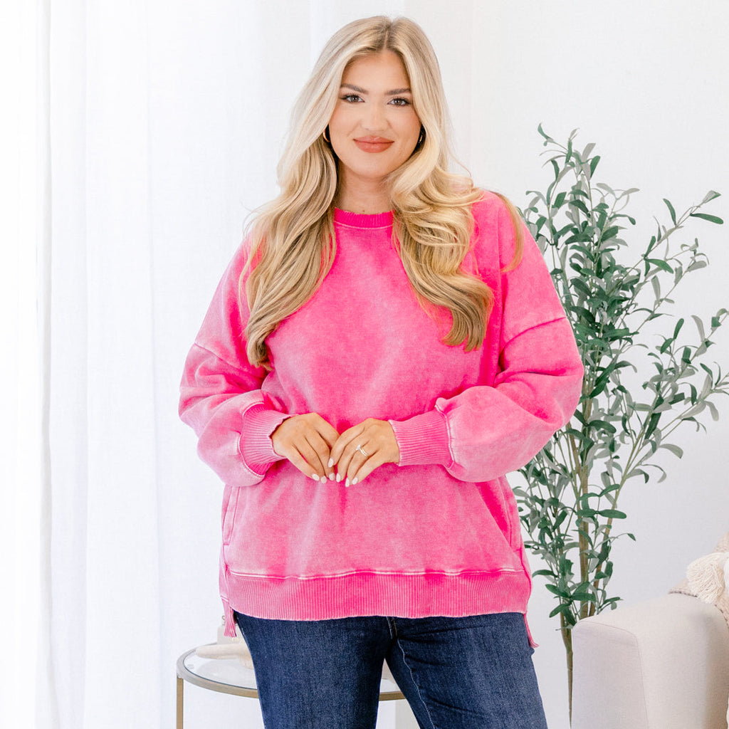 Counting The Days Pullover, Hot Pink