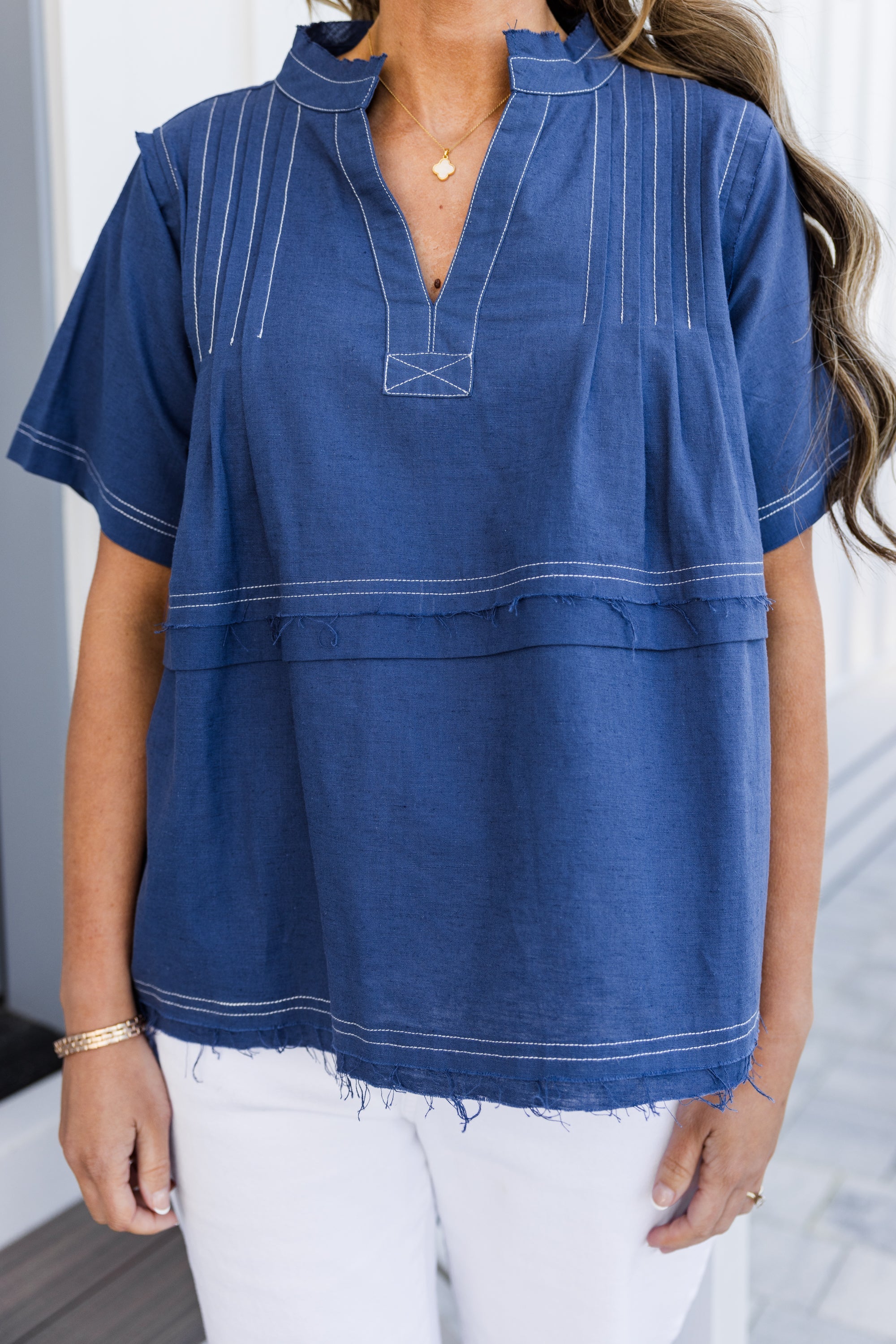 Countryside Trip Top, Navy