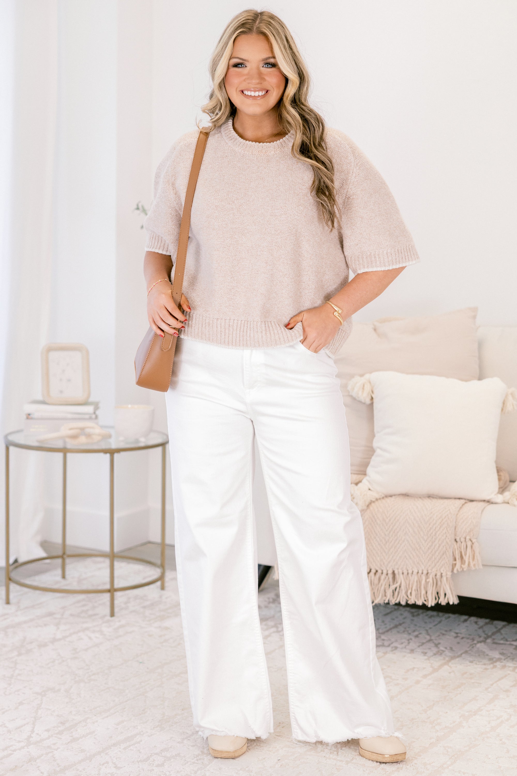 Covering My Bases Jeans, White