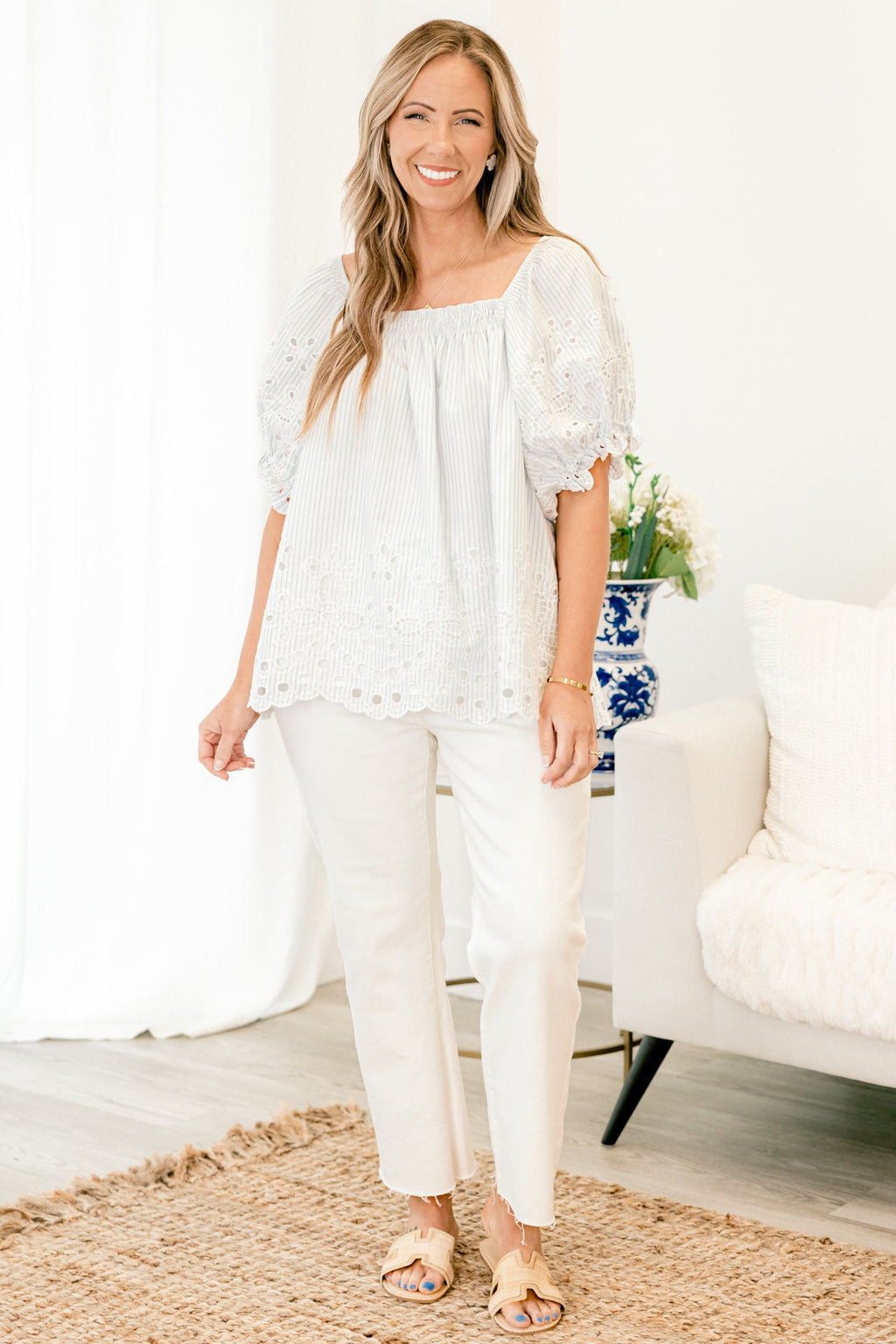 Cozy Love Top, Blue Stripe