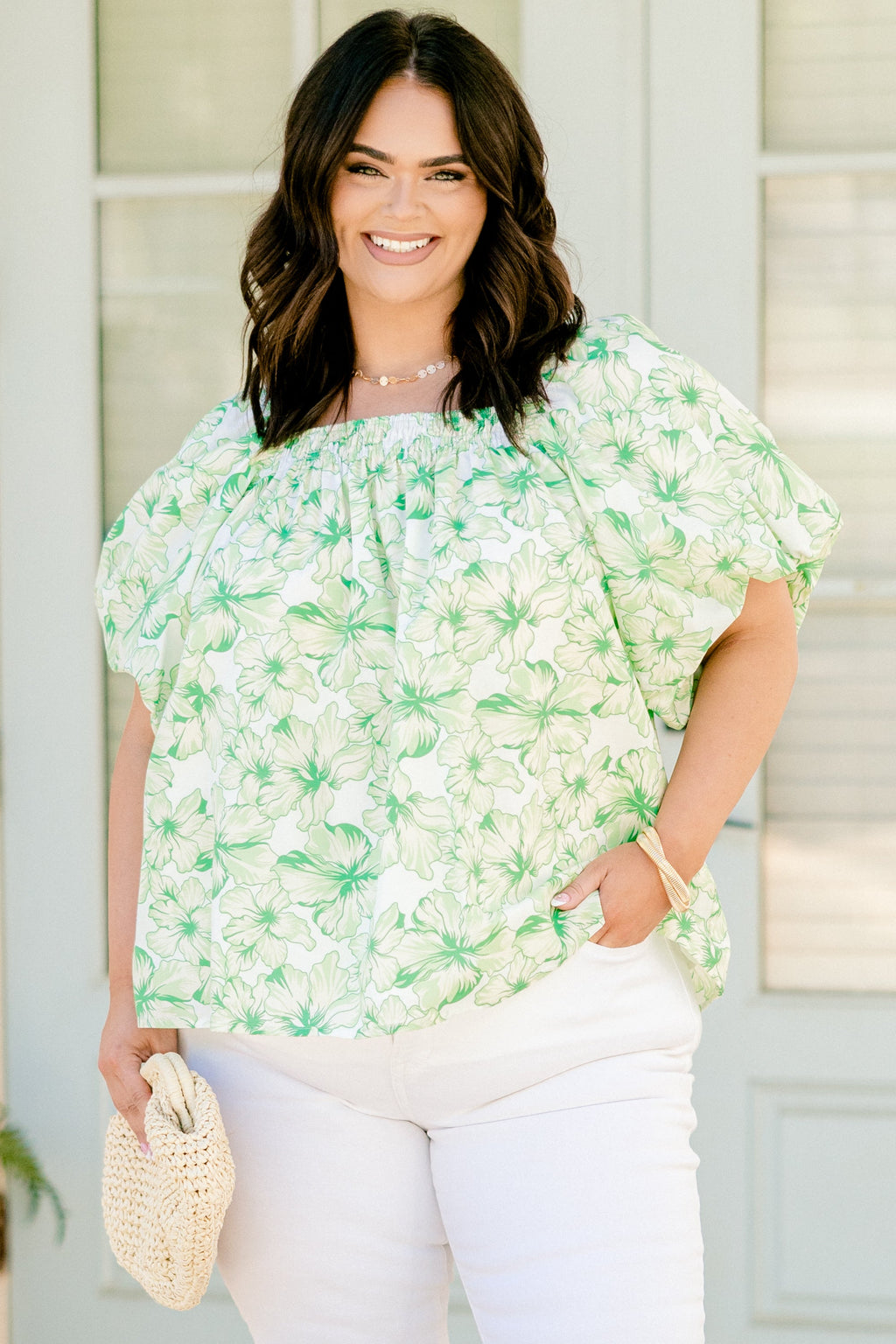 Cozy Love Top, Green Floral